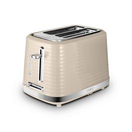 Tower Saturn 2 Slice Toaster Latte with Chrome Accents E