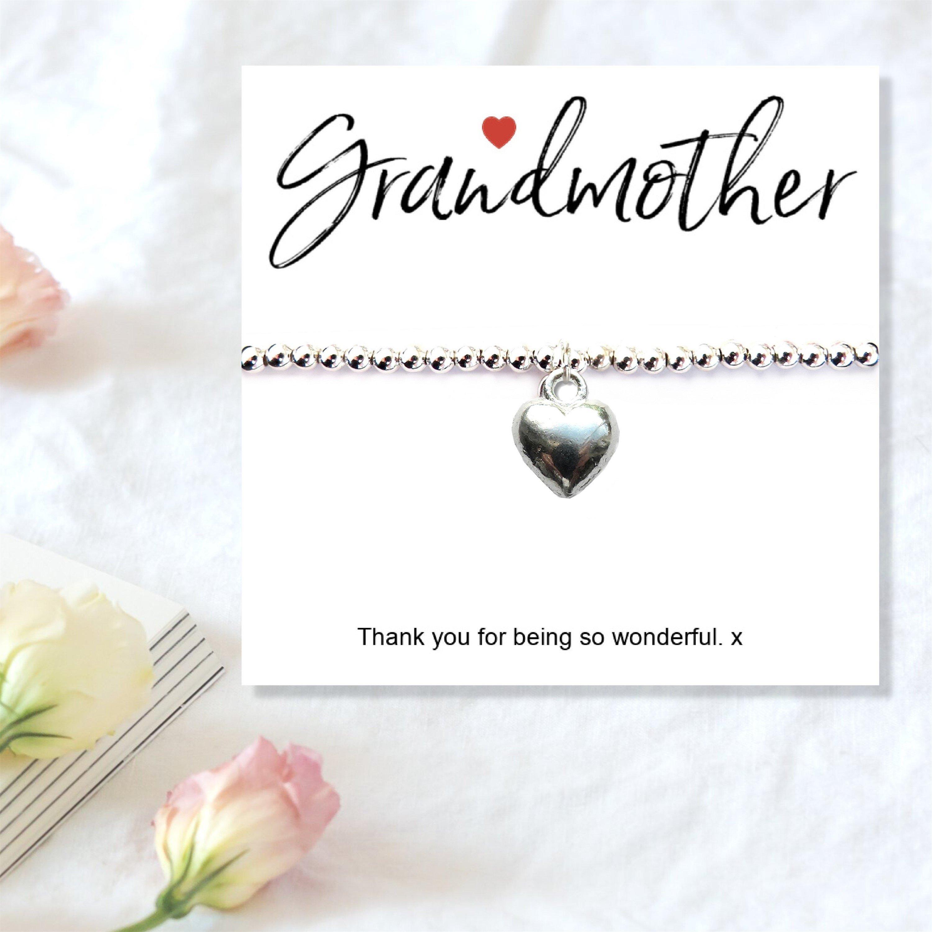 Silver - Aye Do - Grandmother Gift Card with Heart Charm Bracelet - 1