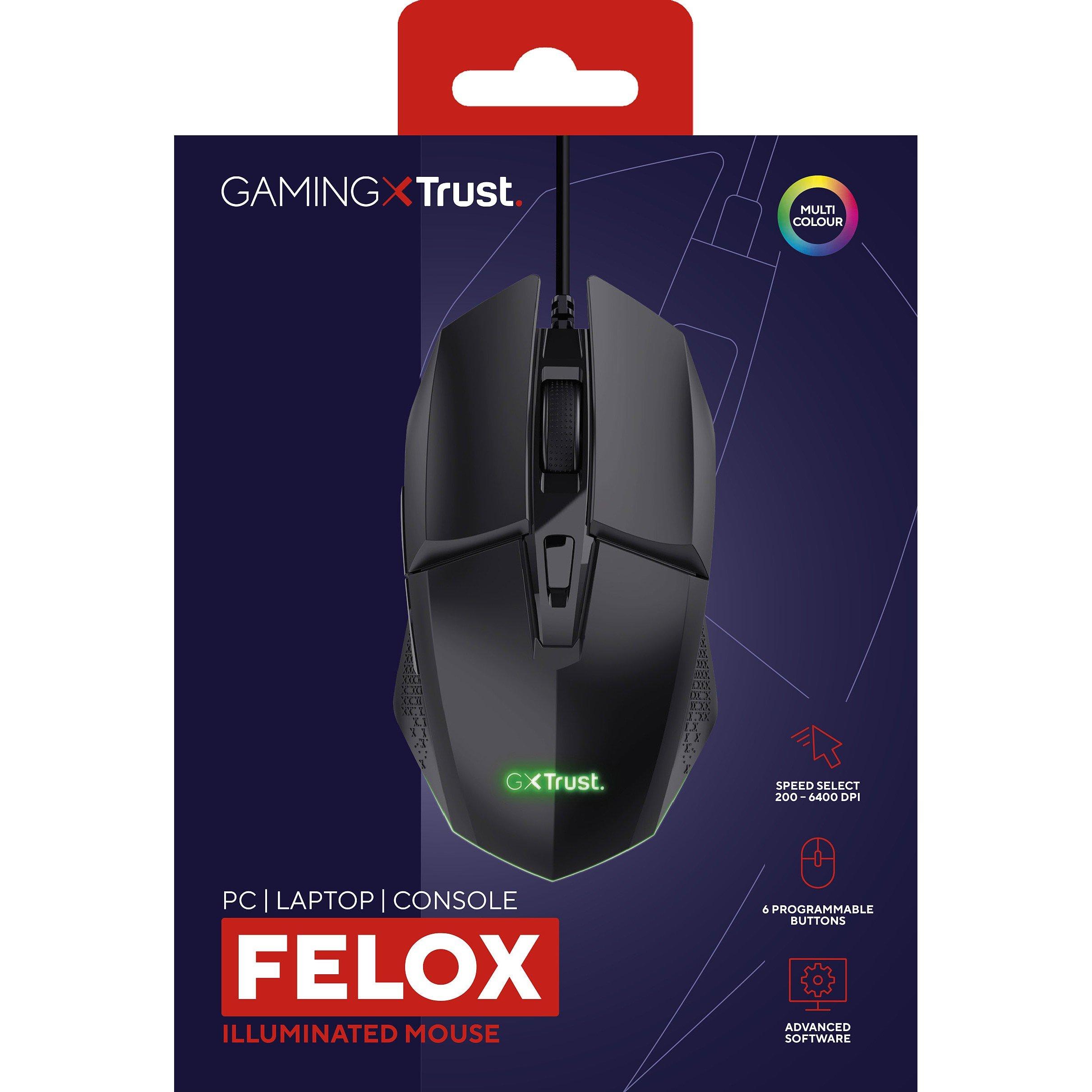Negro - Trust - GXT 109 Felox Mouse - Black - 3