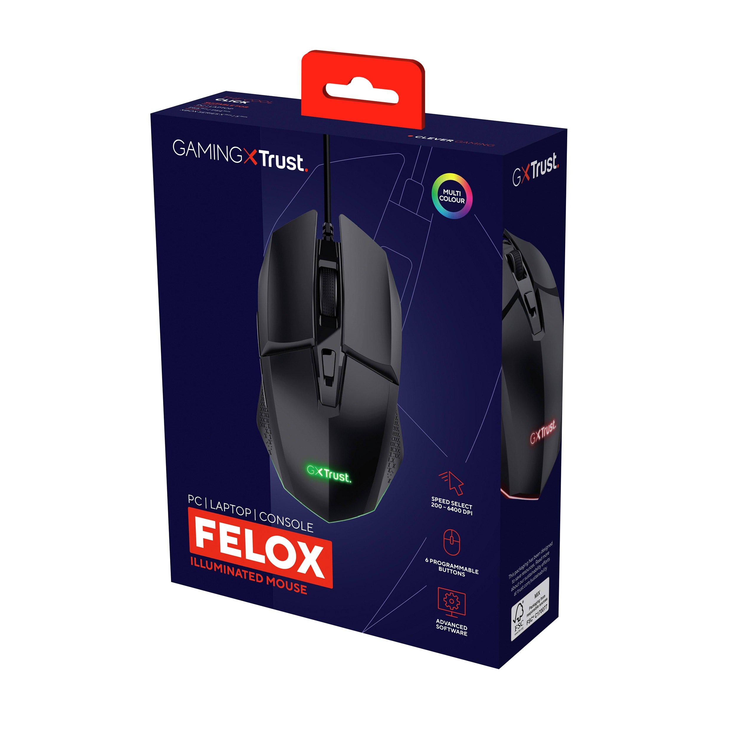 Negro - Trust - GXT 109 Felox Mouse - Black - 4