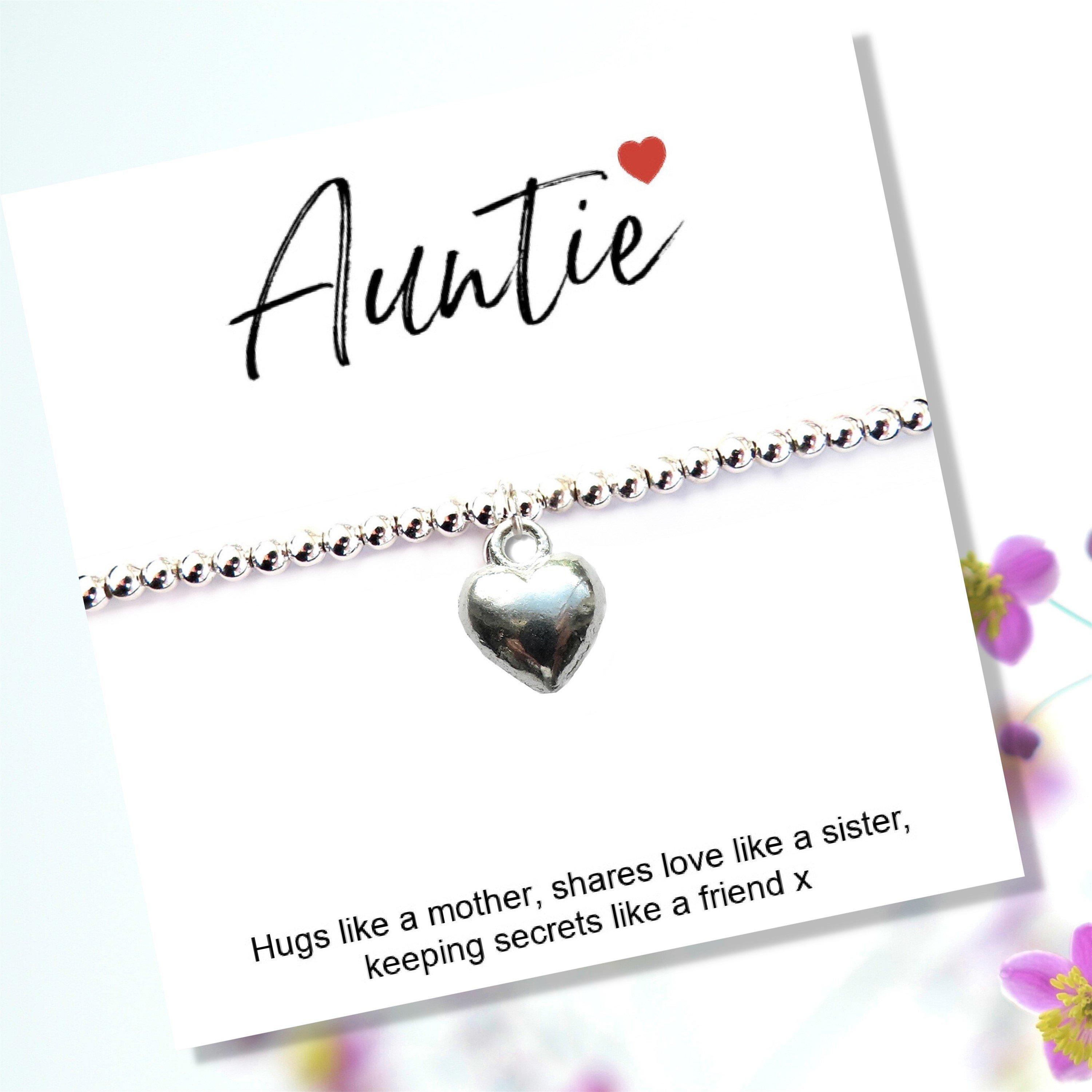Silver - Aye Do - Auntie Gift Card with Heart Charm Bracelet - 1
