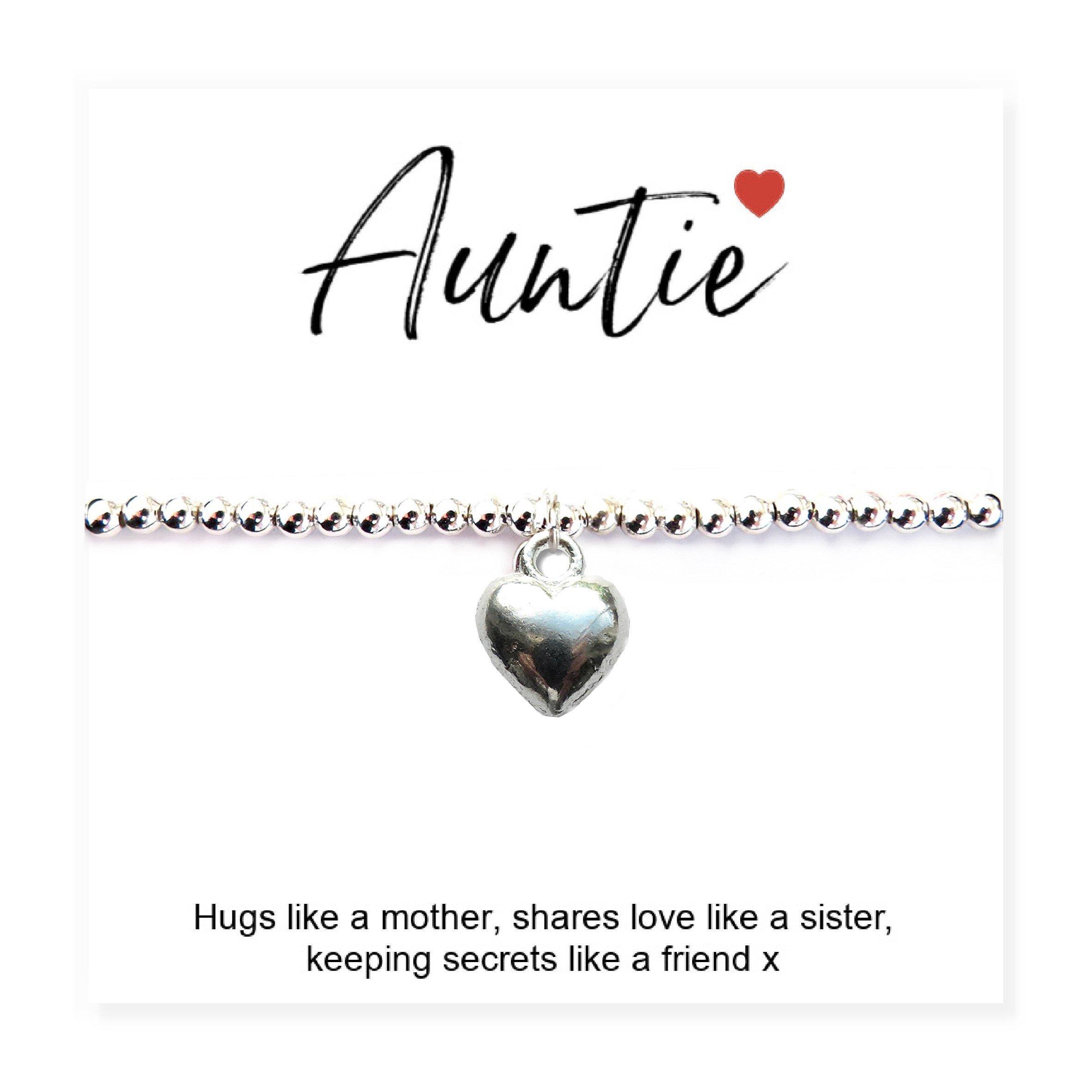 Silver - Aye Do - Auntie Gift Card with Heart Charm Bracelet - 2