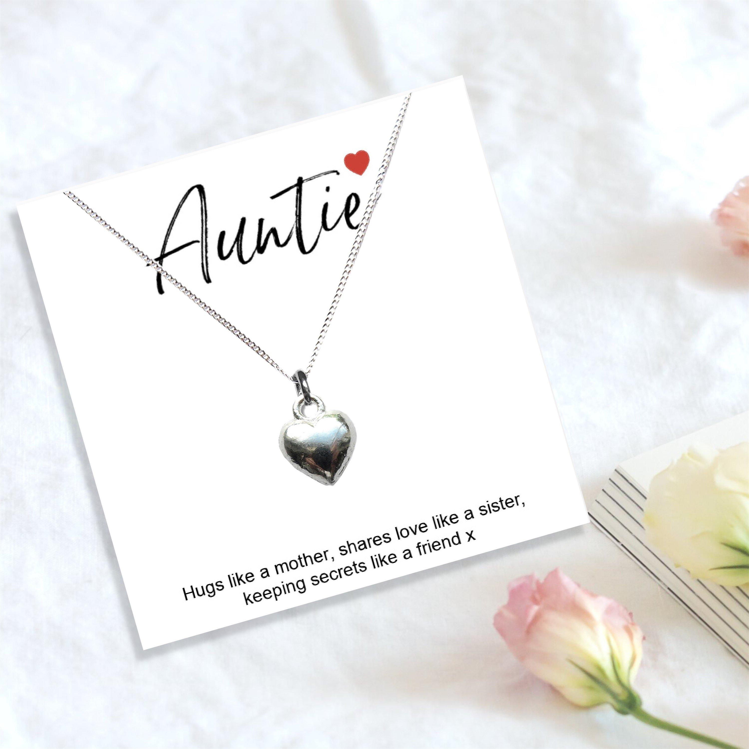 Silver - Aye Do - Auntie Heart Necklace & Gift Card - 1