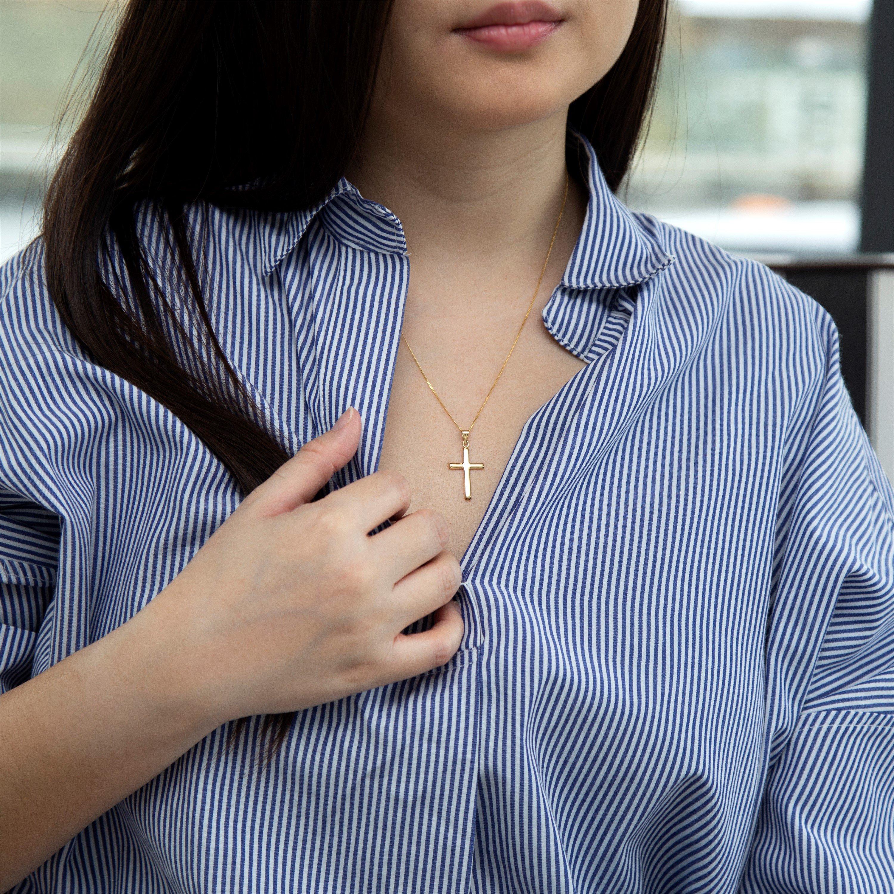 Gold - Be You - 9ct Gold Plain Cross Necklace - 2