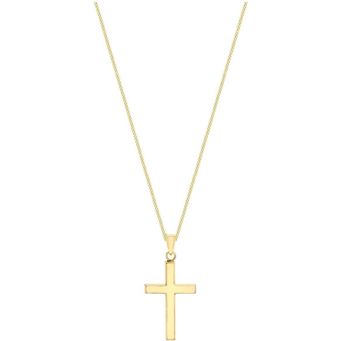 Gold - Be You - 9ct Gold Plain Cross Necklace - 3