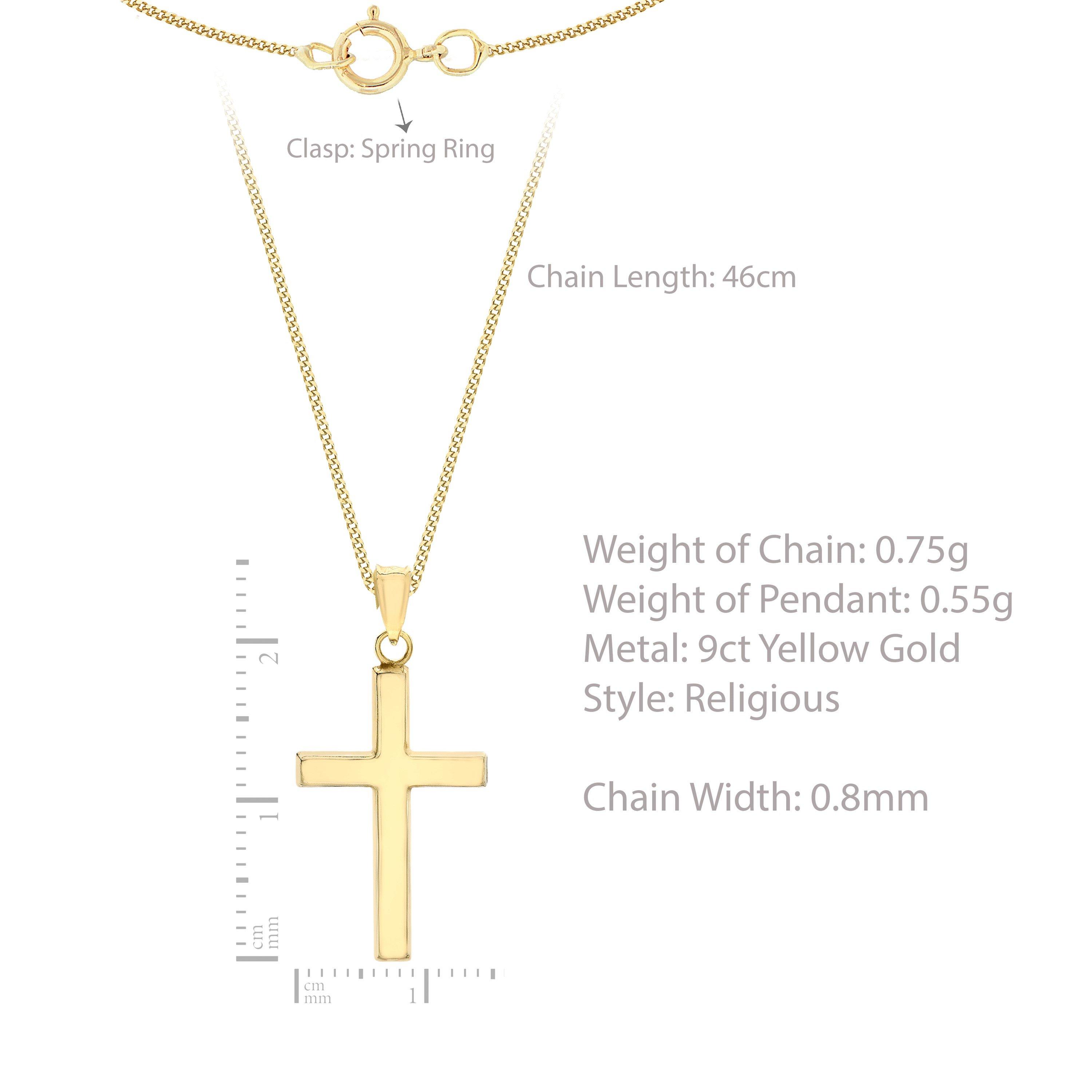 Gold - Be You - 9ct Gold Plain Cross Necklace - 5