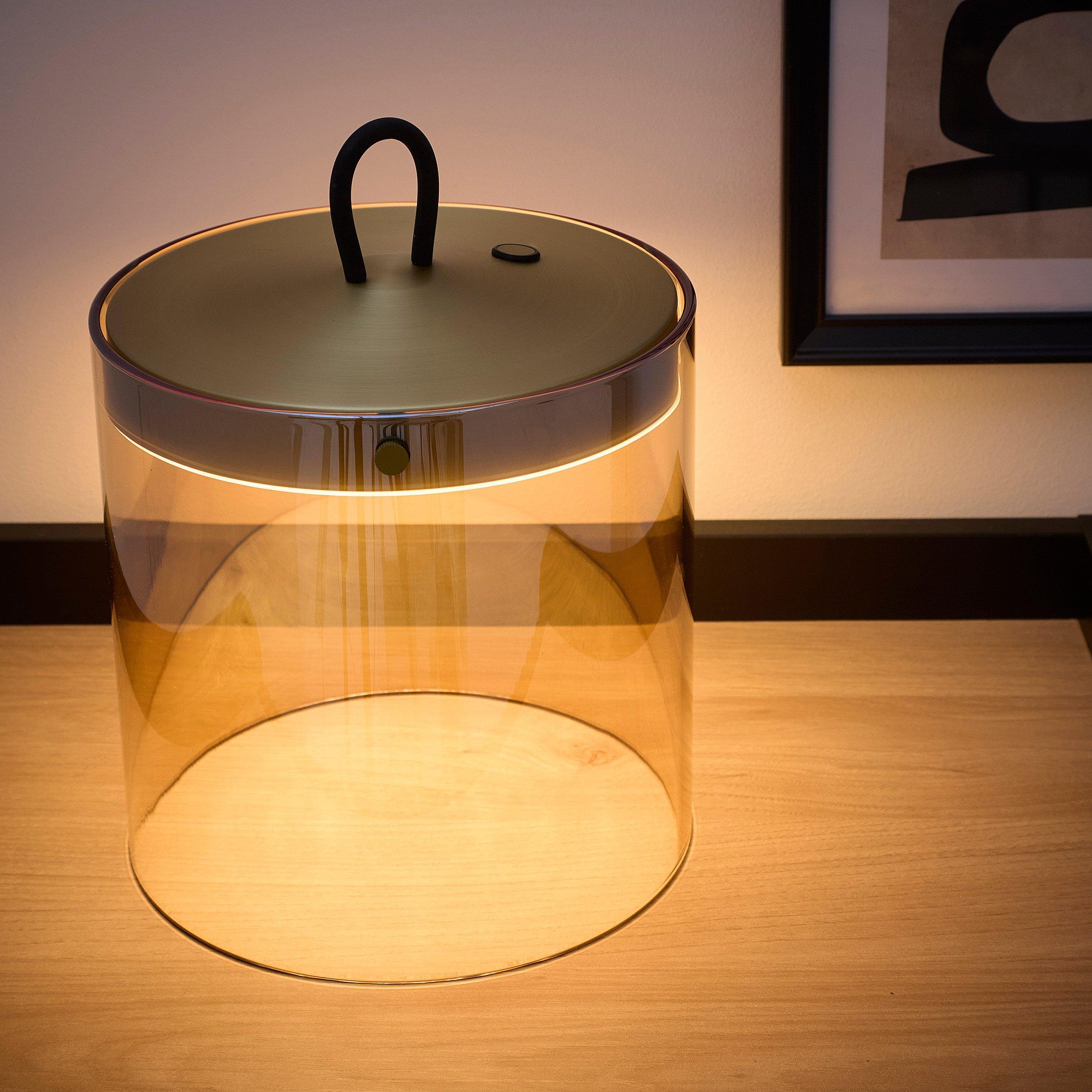 K Living Quito Large Rechargeable LED Antique Brass Lamp | Sports Direct