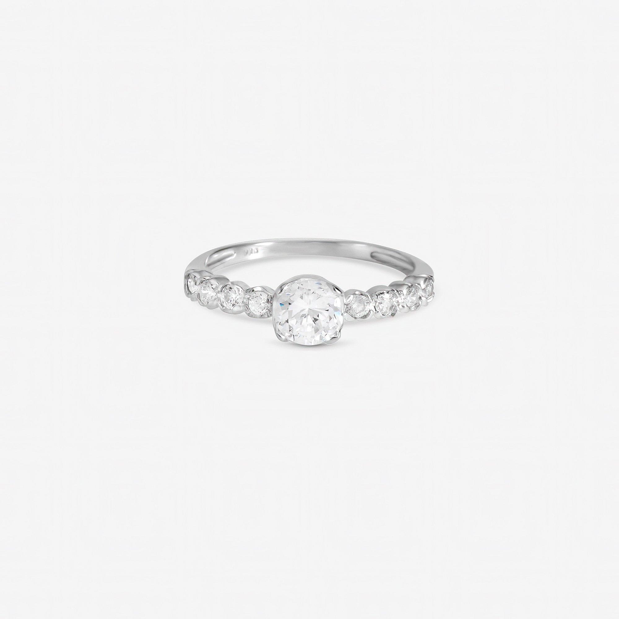 Inicio Silver Cushion Engagement Ring - Gift Pouch