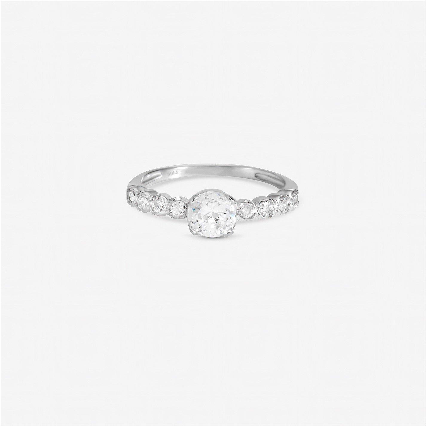 Inicio Women's Cushion Engagement Ring - Gift Pouch Silver - M