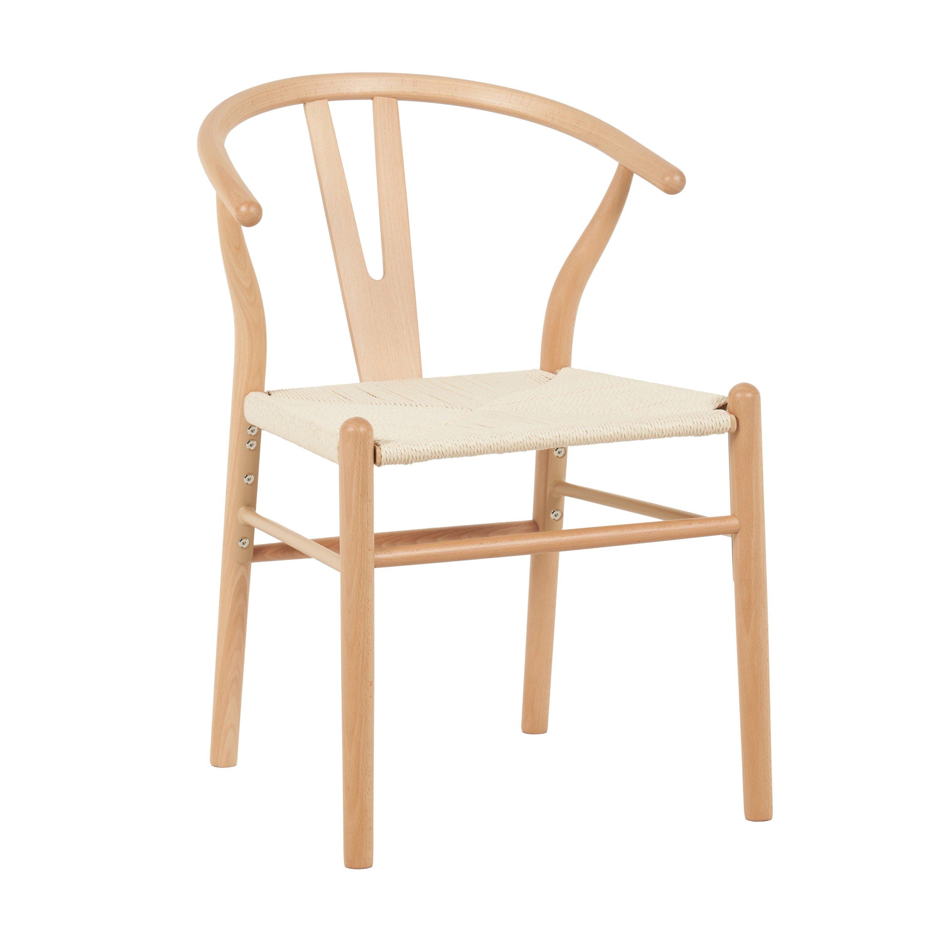 Beige - Alan Symonds - Beech Wishbone Dining Chairs Pair - 1