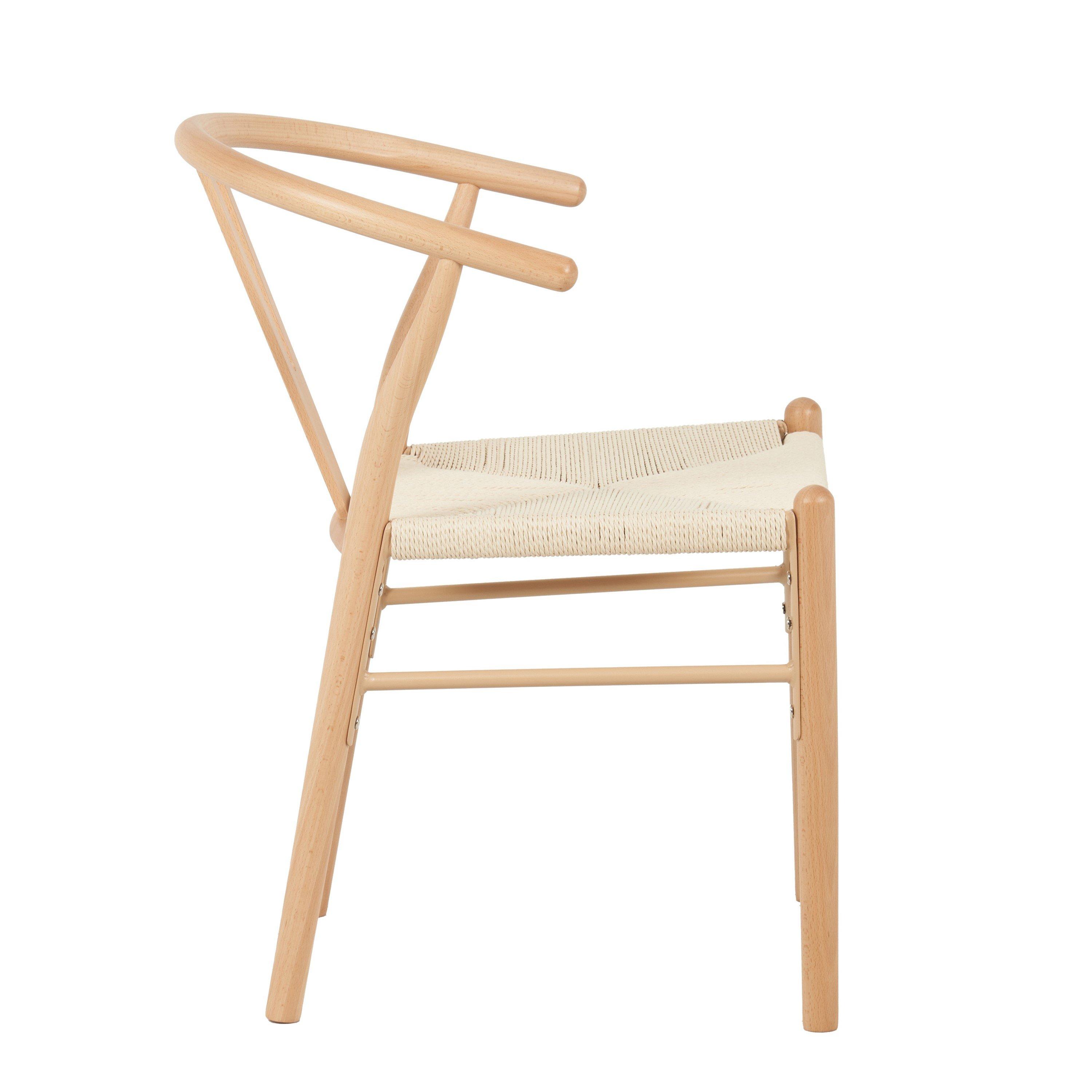 Beige - Alan Symonds - Beech Wishbone Dining Chairs Pair - 2