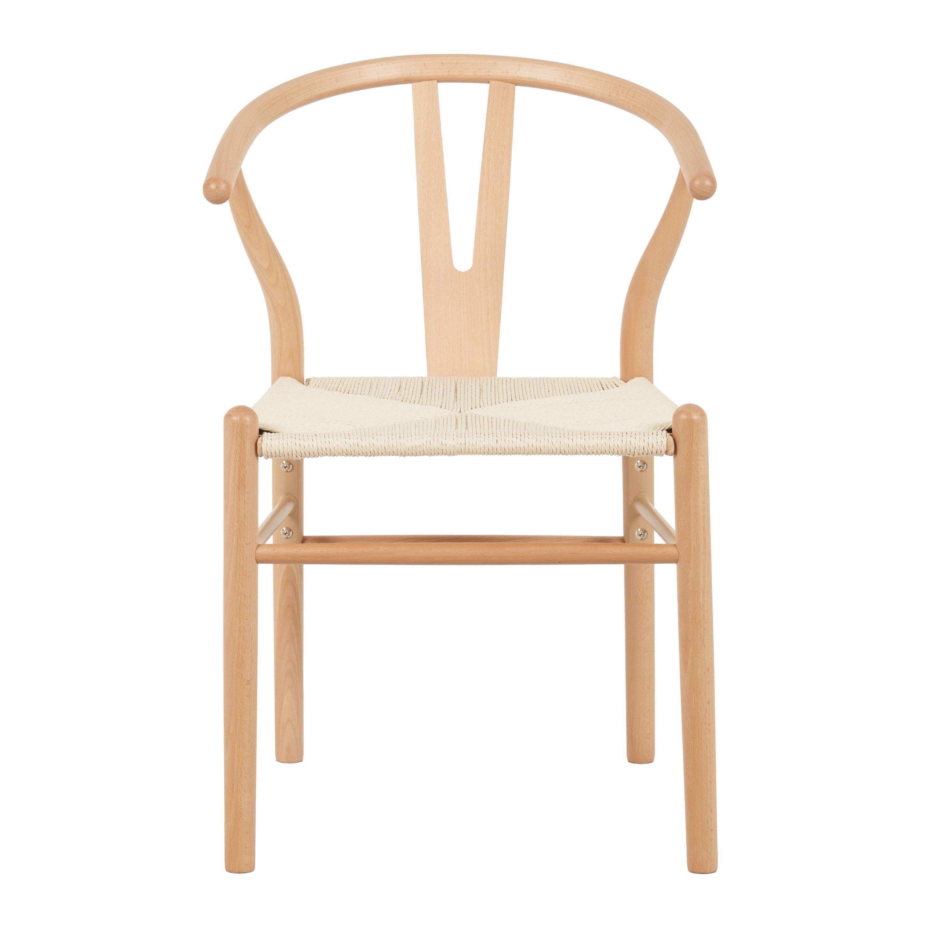 Beige - Alan Symonds - Beech Wishbone Dining Chairs Pair - 3