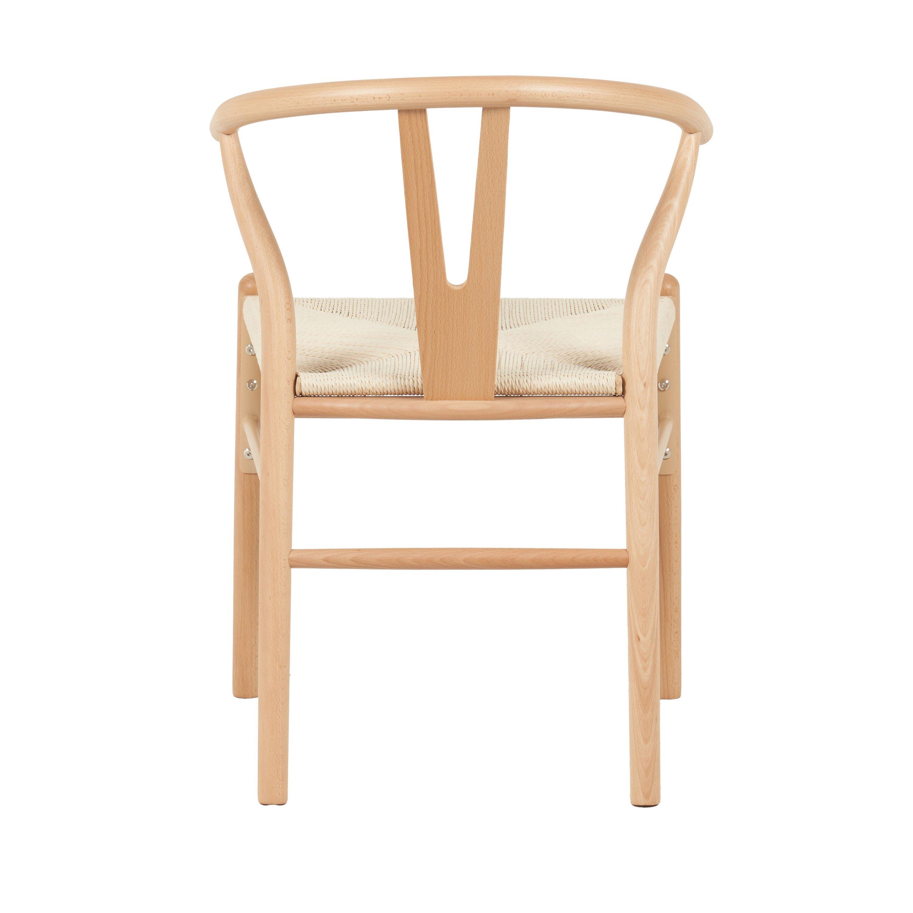 Beige - Alan Symonds - Beech Wishbone Dining Chairs Pair - 4
