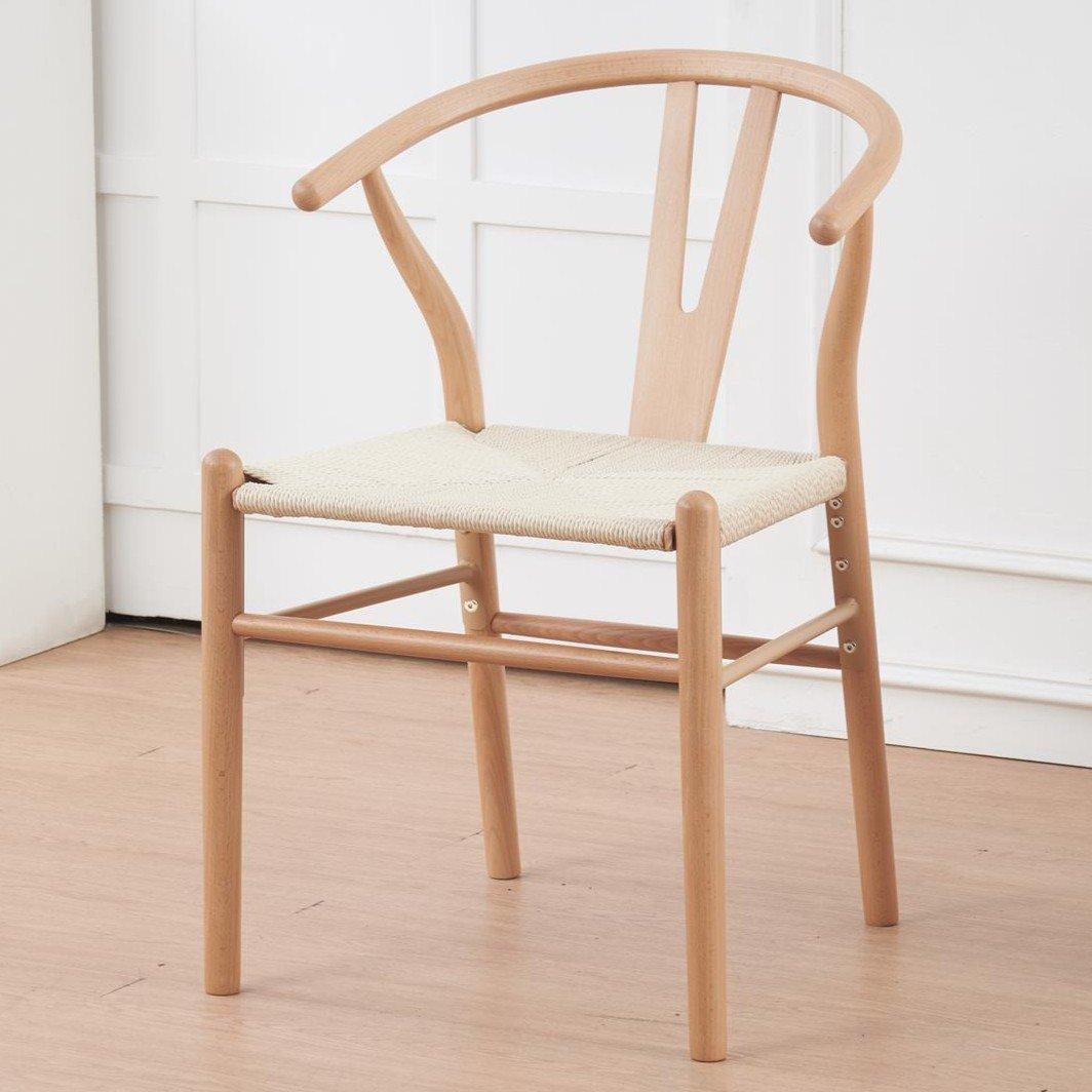 Beige - Alan Symonds - Beech Wishbone Dining Chairs Pair - 5