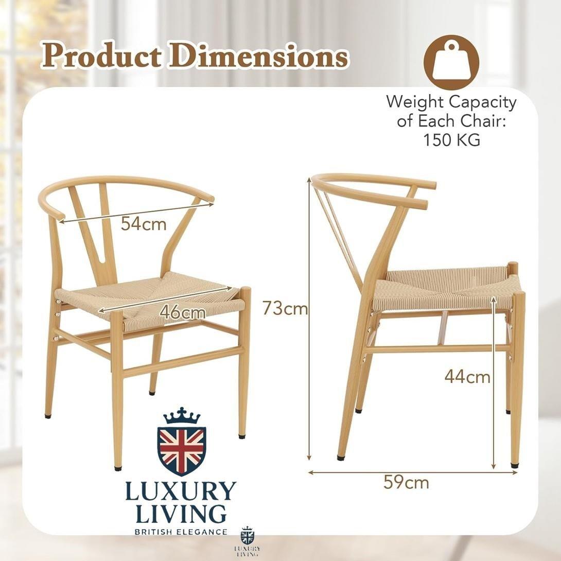 Beige - Alan Symonds - Beech Wishbone Dining Chairs Pair - 8