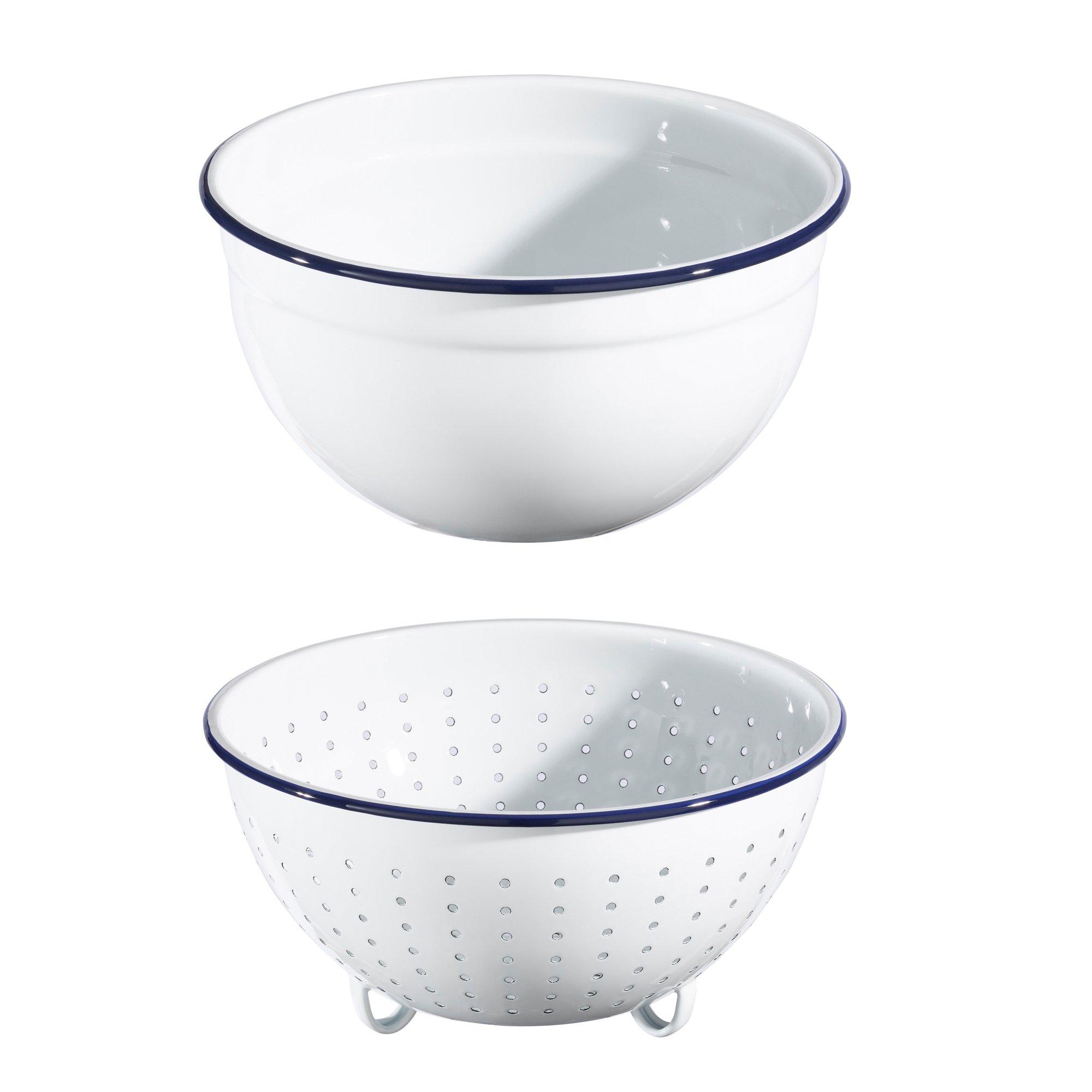 White - Hairy Bikers - HAIRY BIKERS ENAMELLED COLANDER AND MIXING BOWL - 1