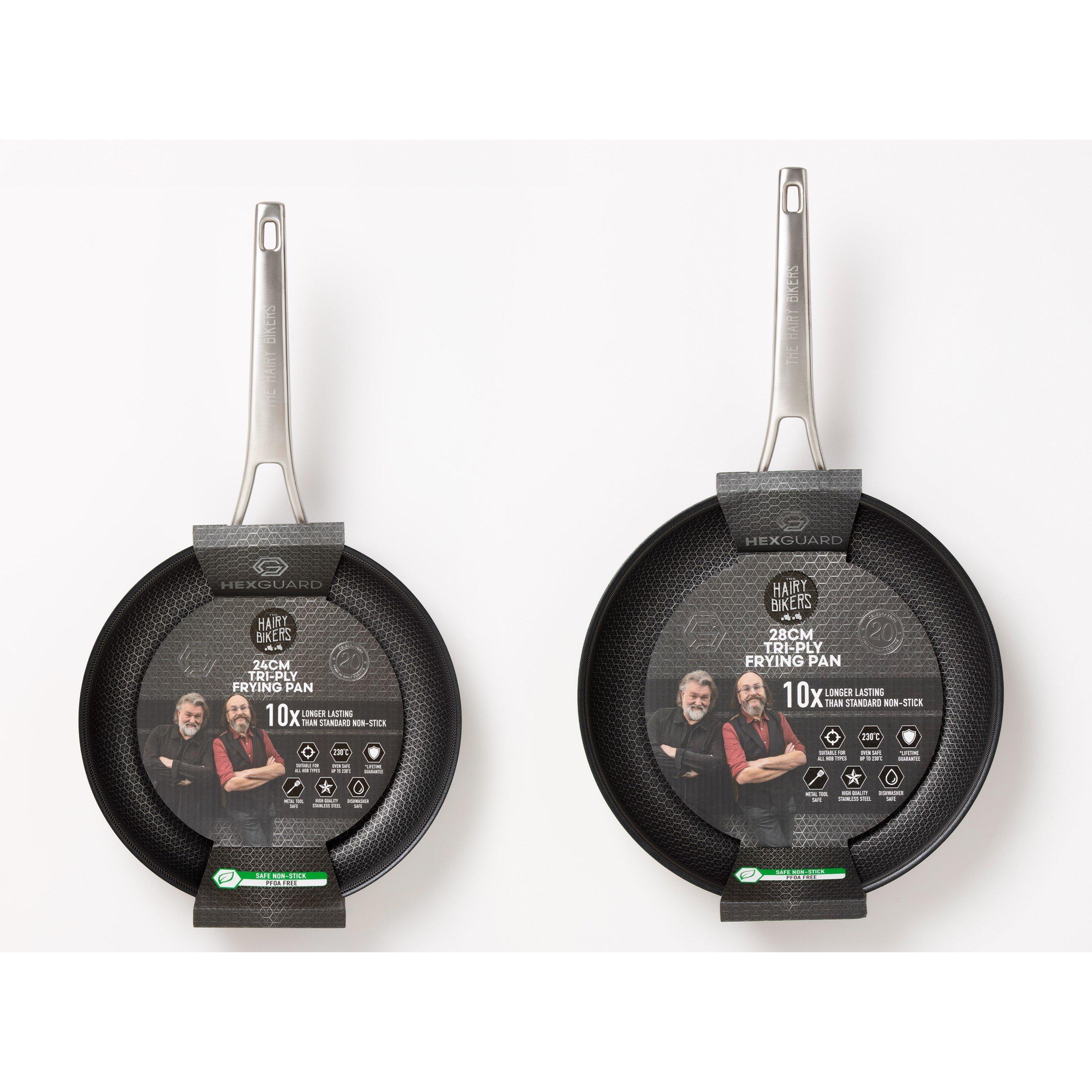 Stainless Steel - Hairy Bikers - HAIRY BIKERS HEX GUARD 24CM AND 28CM FRYPAN