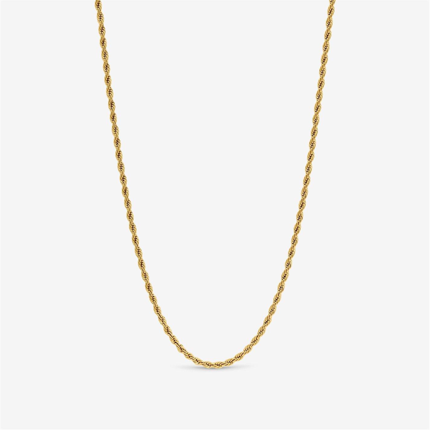 Gold - Inicio - Mens Waterproof Twist Rope Necklace - Gift Pouch - 1