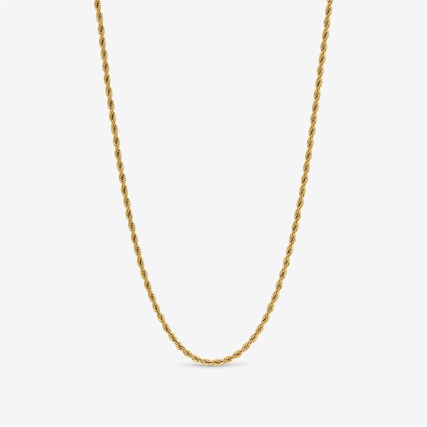 Gold - Inicio - Mens Waterproof Twist Rope Necklace - Gift Pouch - 1
