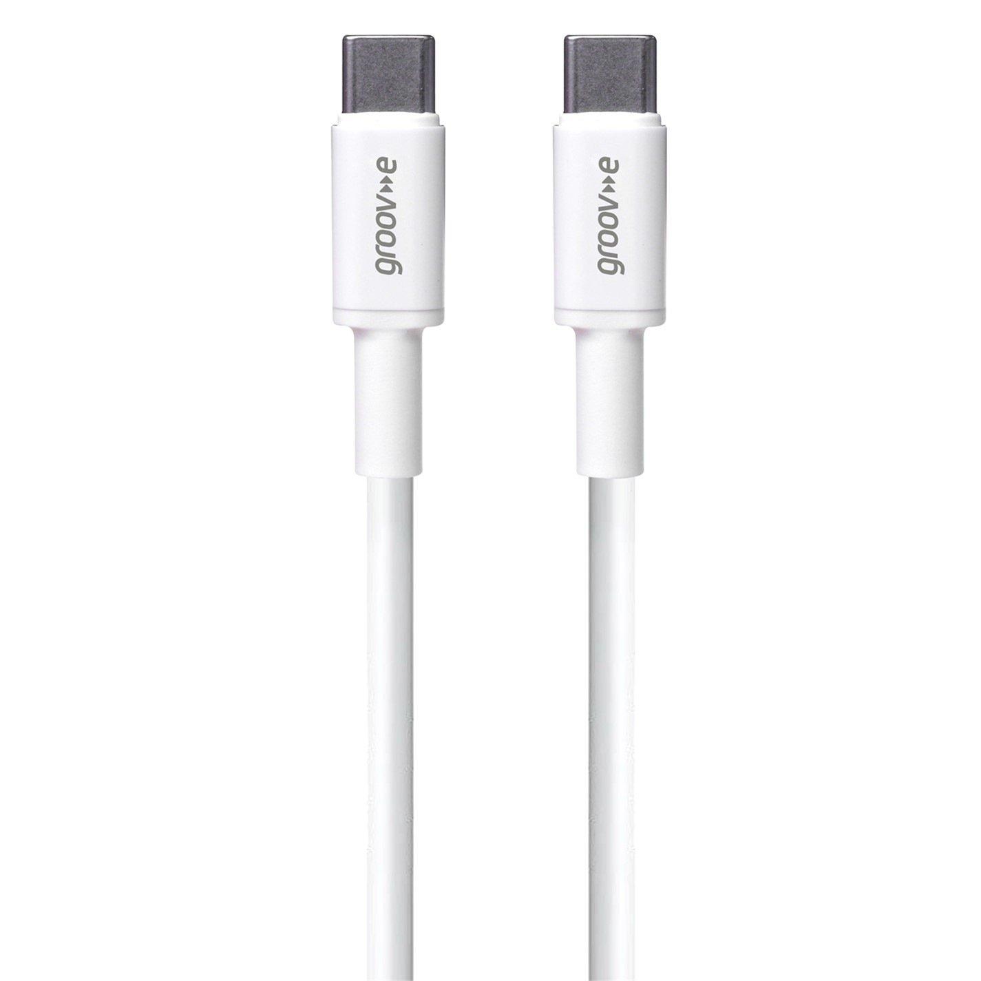 White - Groov-e - USB-C to USB-C Charging Cable 2M - White - 1