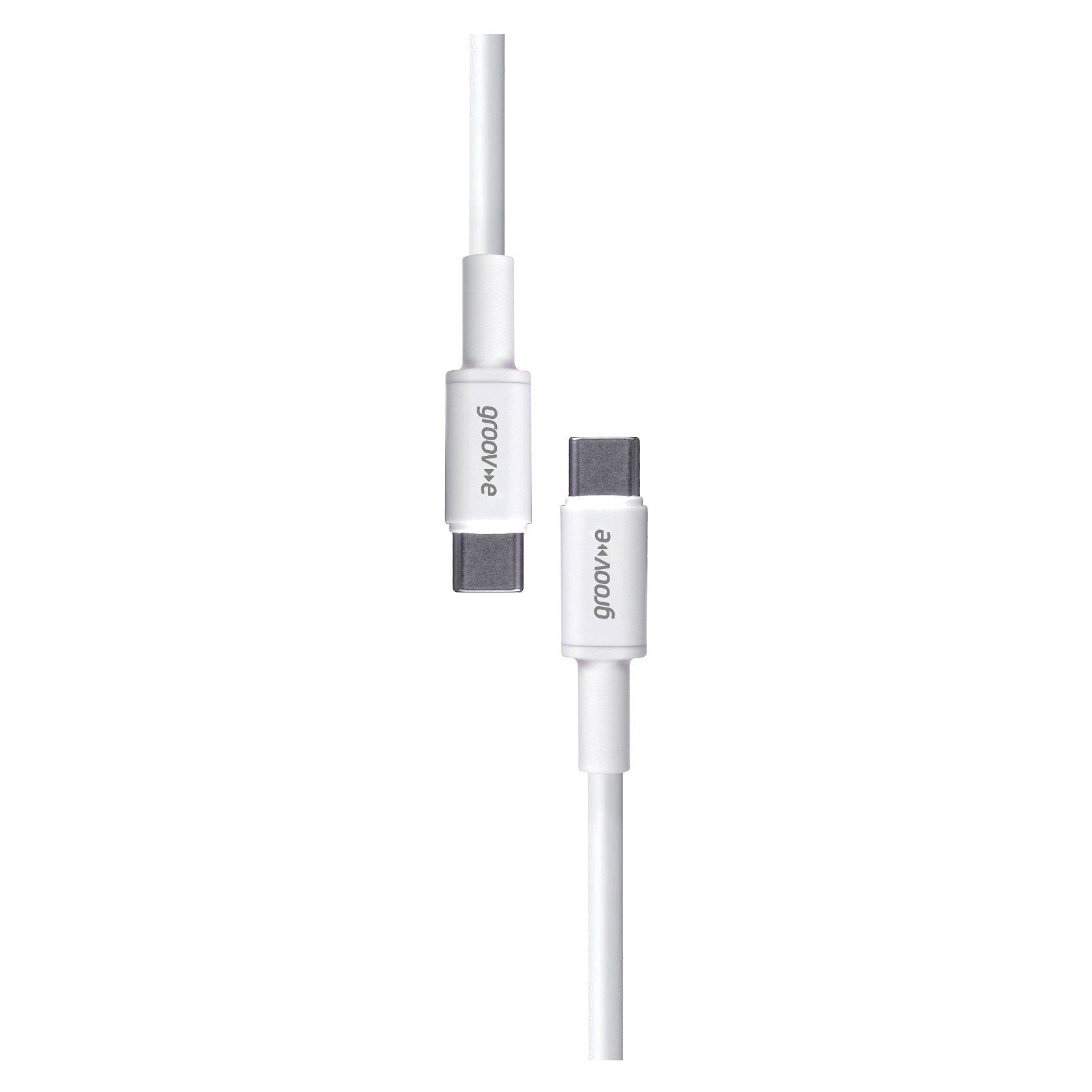 White - Groov-e - USB-C to USB-C Charging Cable 2M - White - 2
