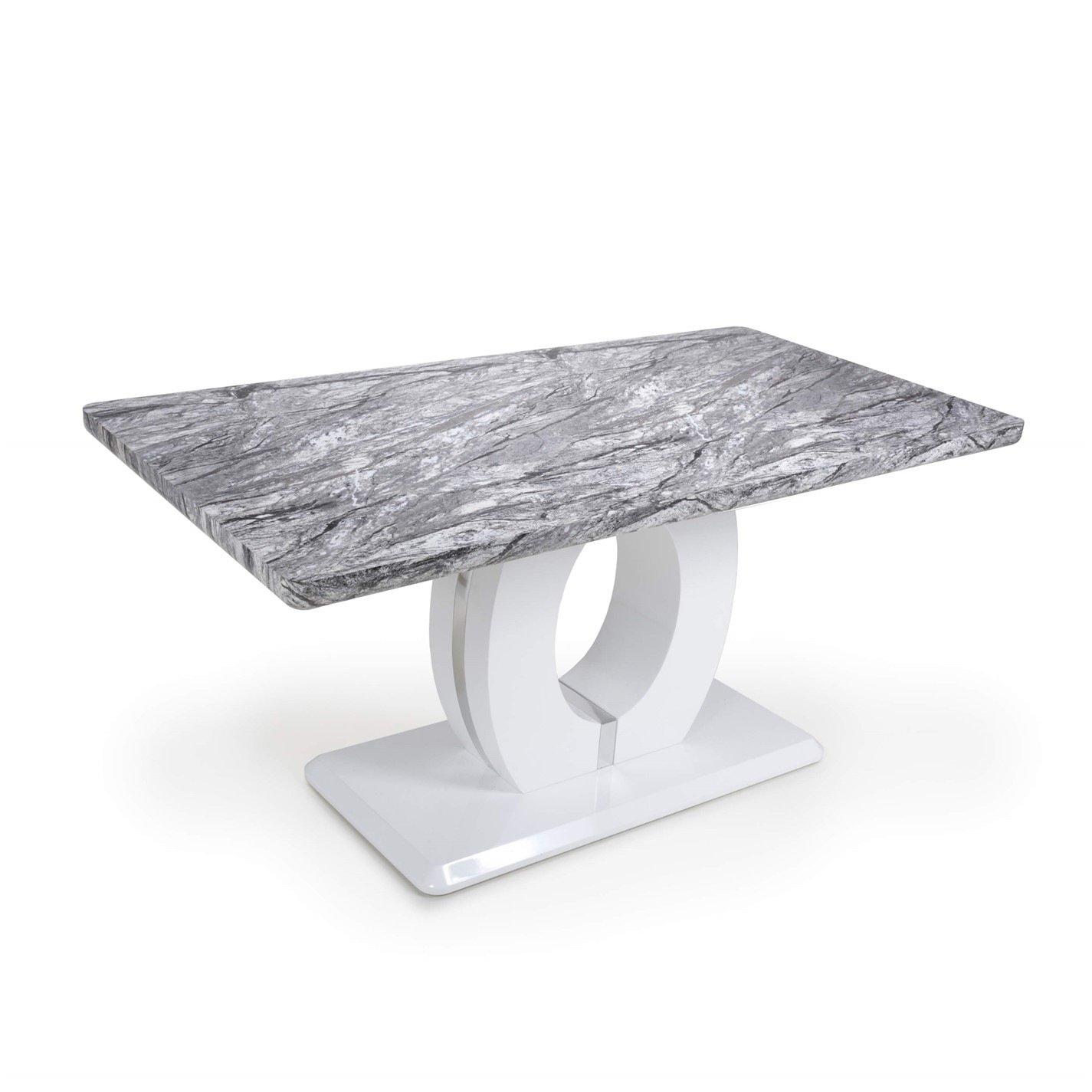 Shankar Neptune Marble Effect Grey/White Dining Table