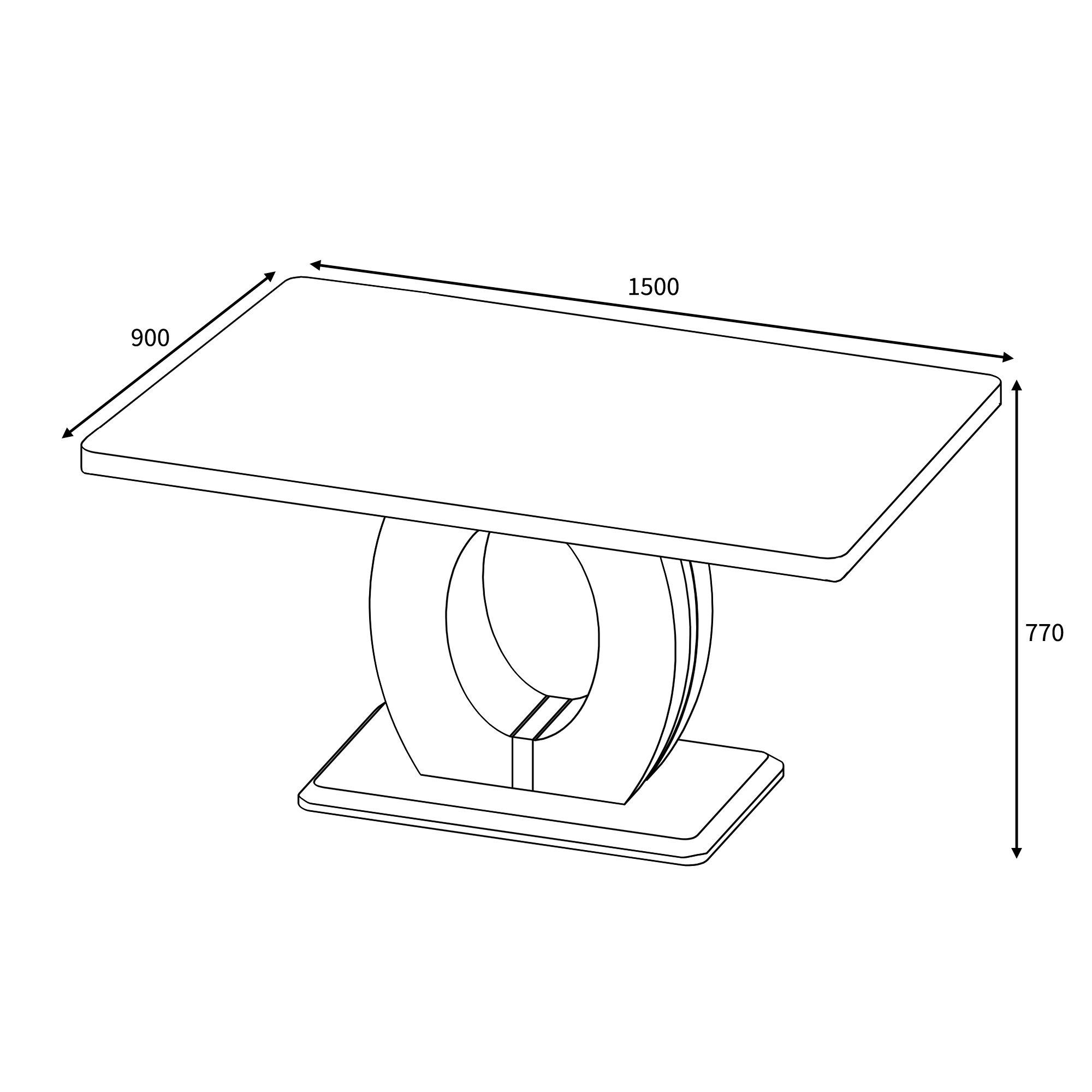 Grey/White - Shankar - Neptune Marble Effect Grey/White Dining Table - 4