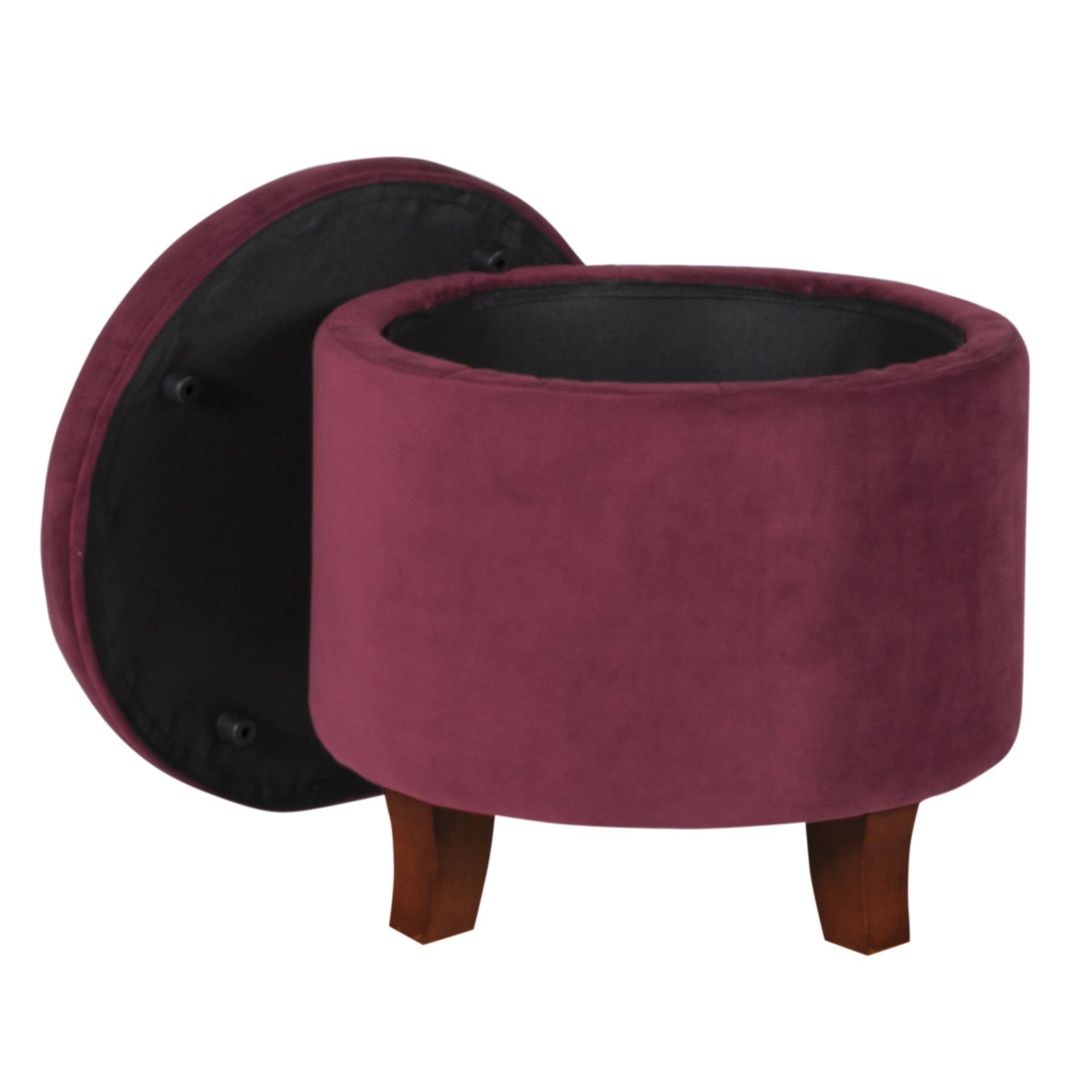 Cambridge Tufted Round Storage Ottoman Footstool