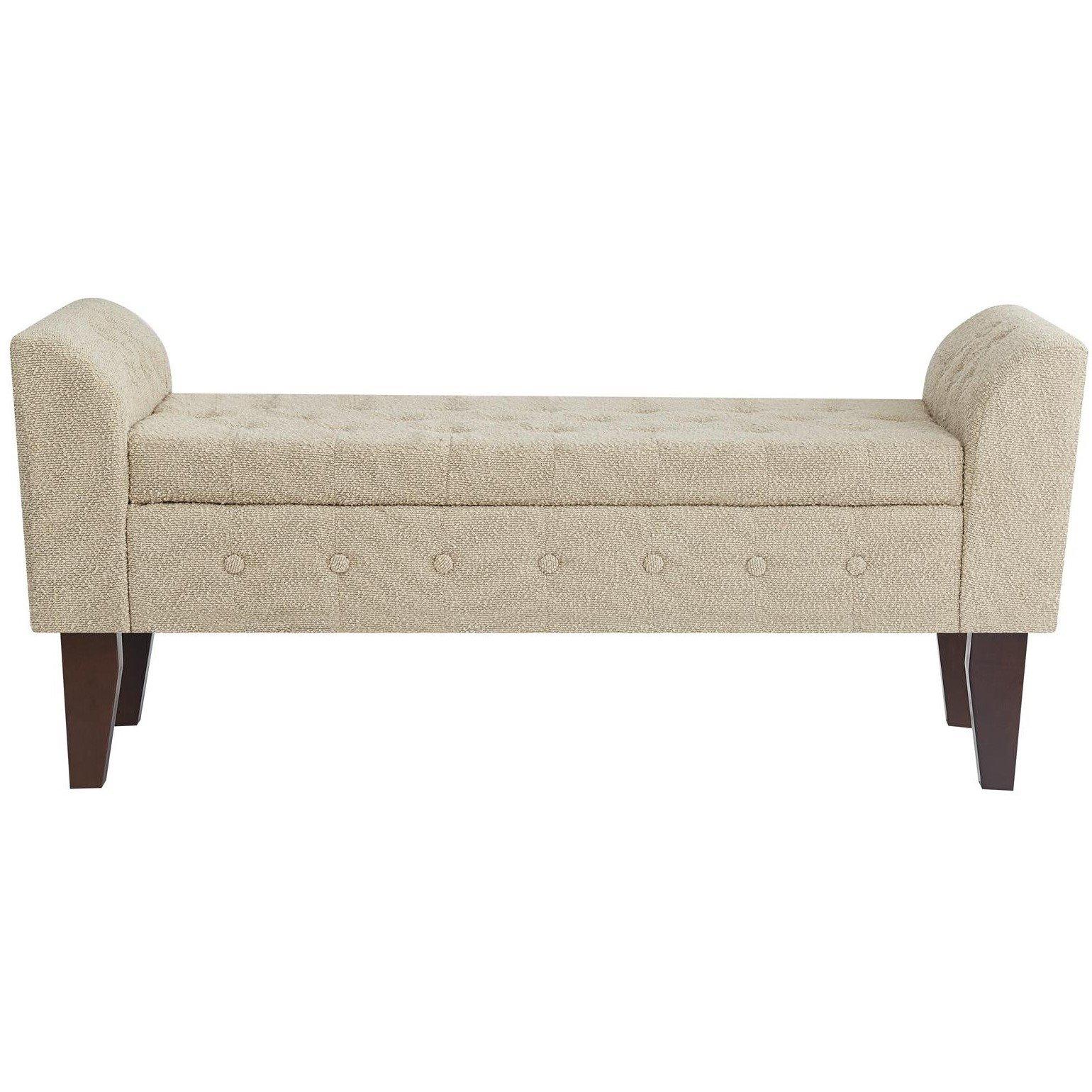Oxford Boucle Upholstered Storage Bench