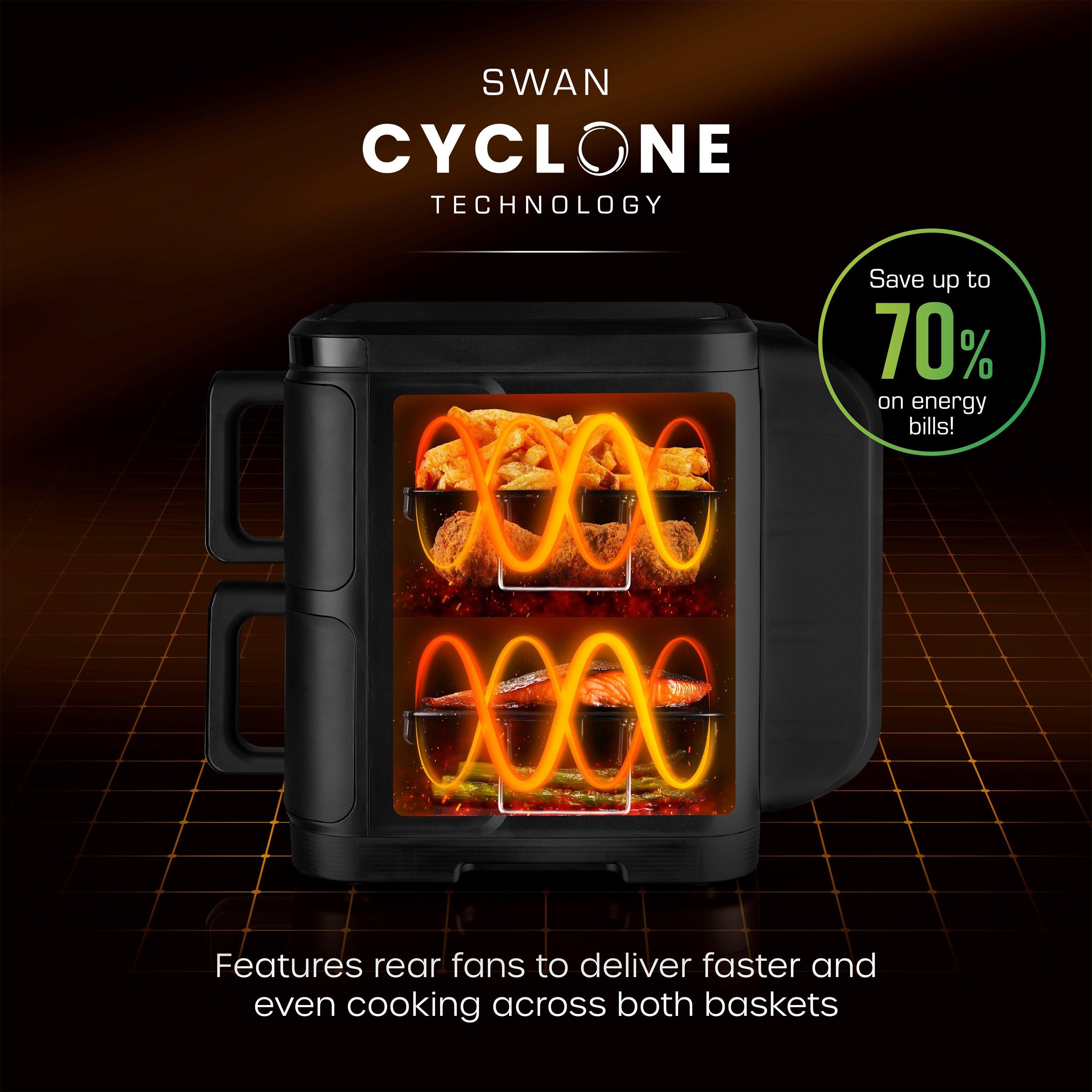 Black - Swan - 11L Duo Layer Air Fryer Black with Black SS Trim - 5
