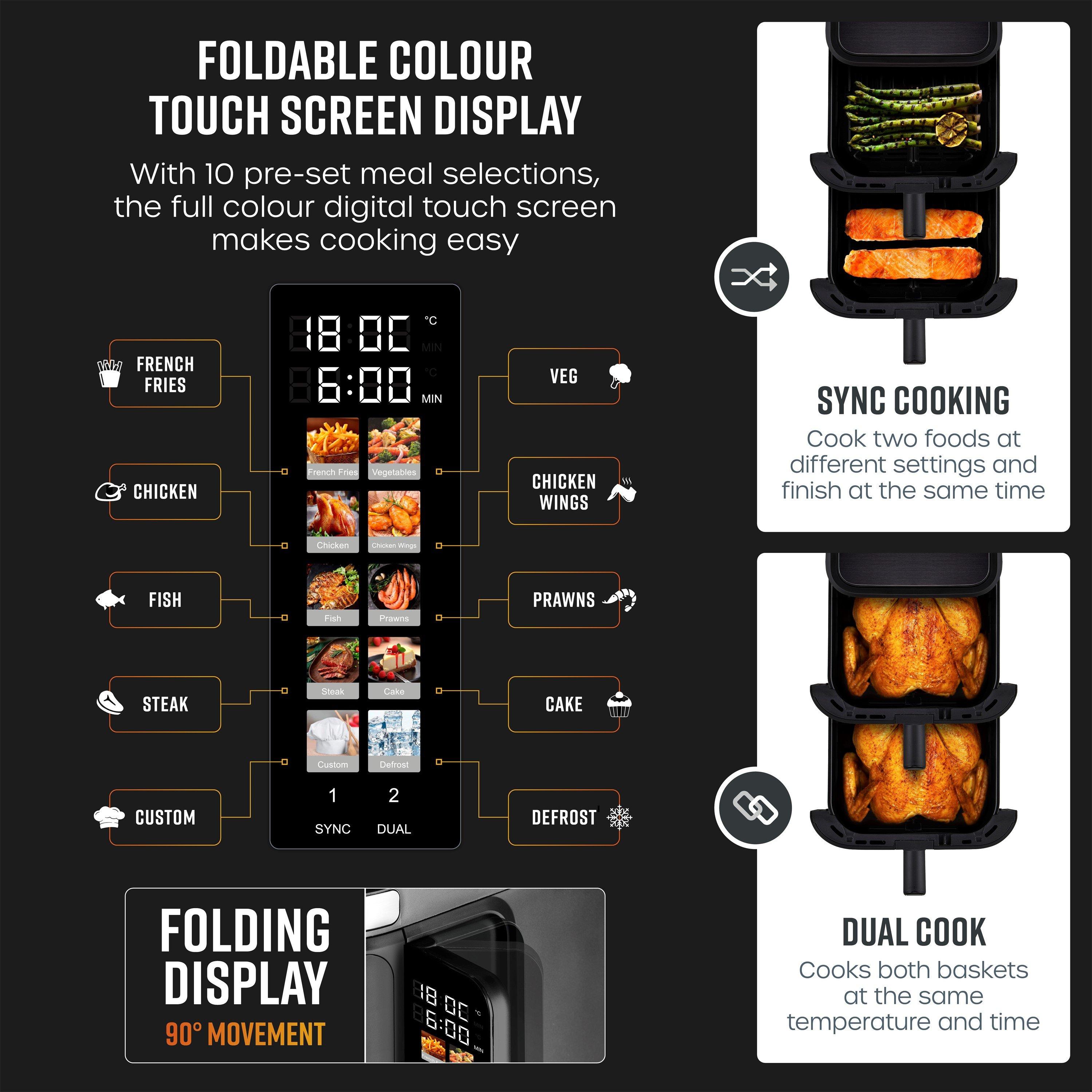 Black - Swan - 11L Duo Layer Air Fryer Black with Black SS Trim - 6