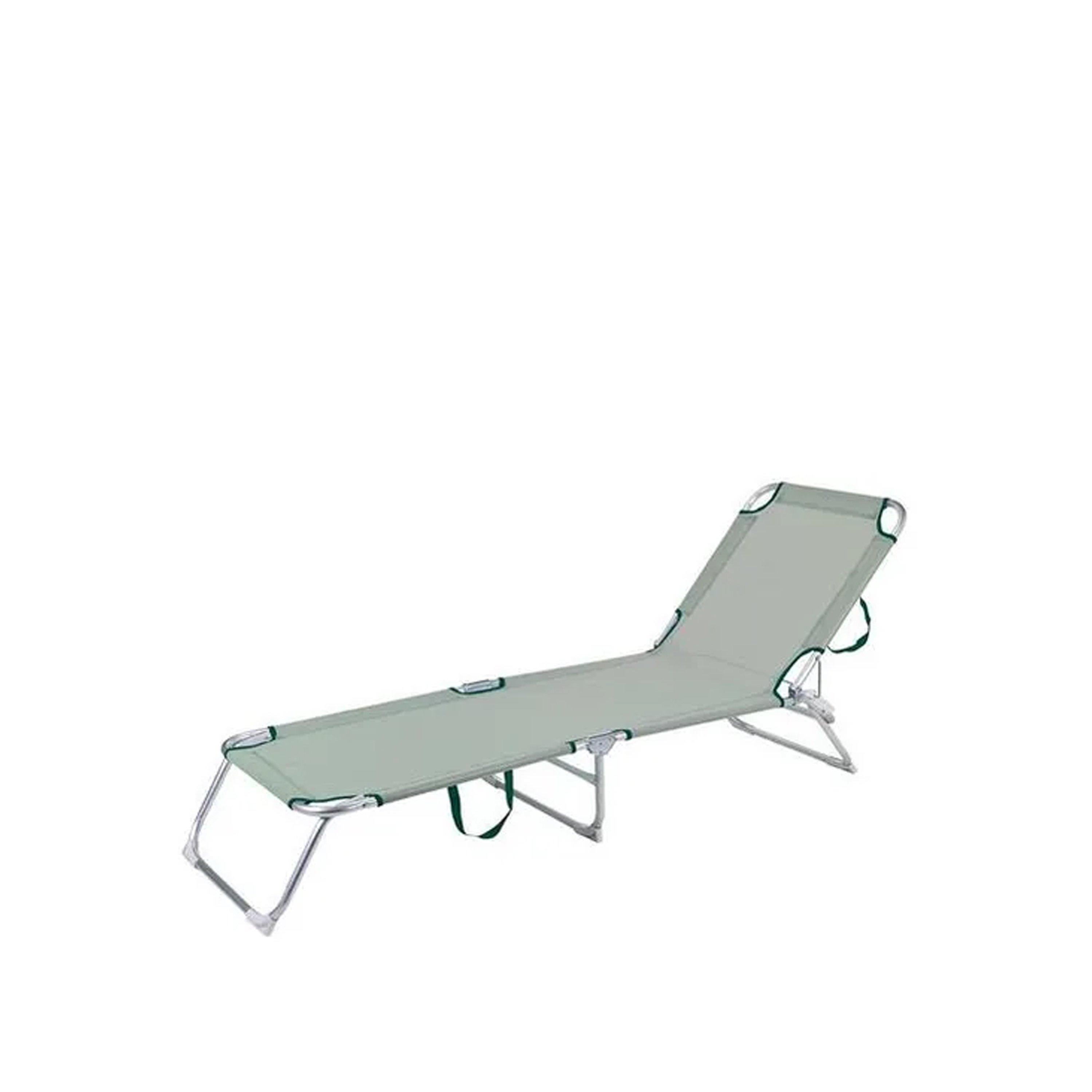 Green - Redcliffs - Camping Bed Aluminium With 2x1 Woven Polyester