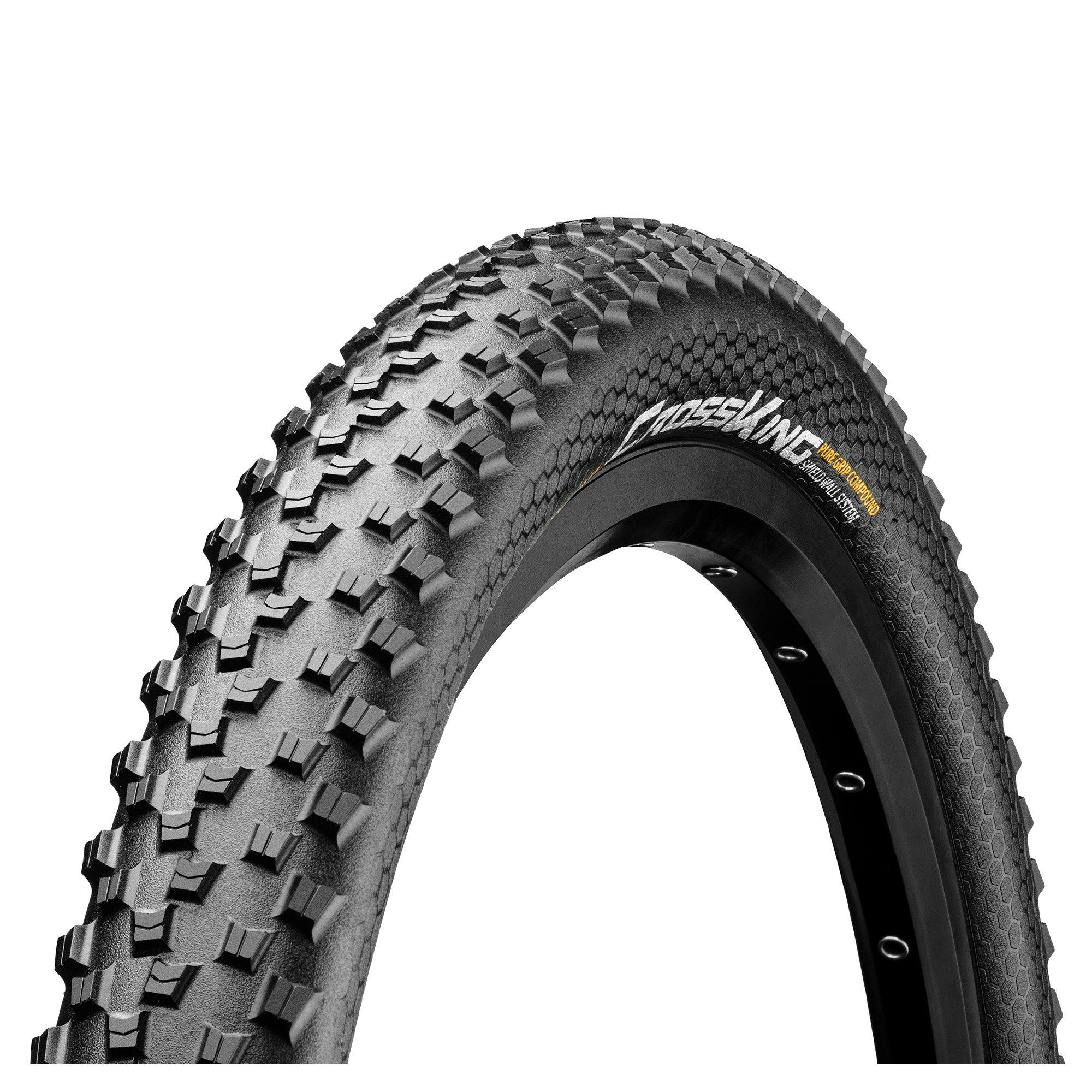 Black/Black - Continental - Cross King ShieldWall Tyre - Foldable PureGrip Com