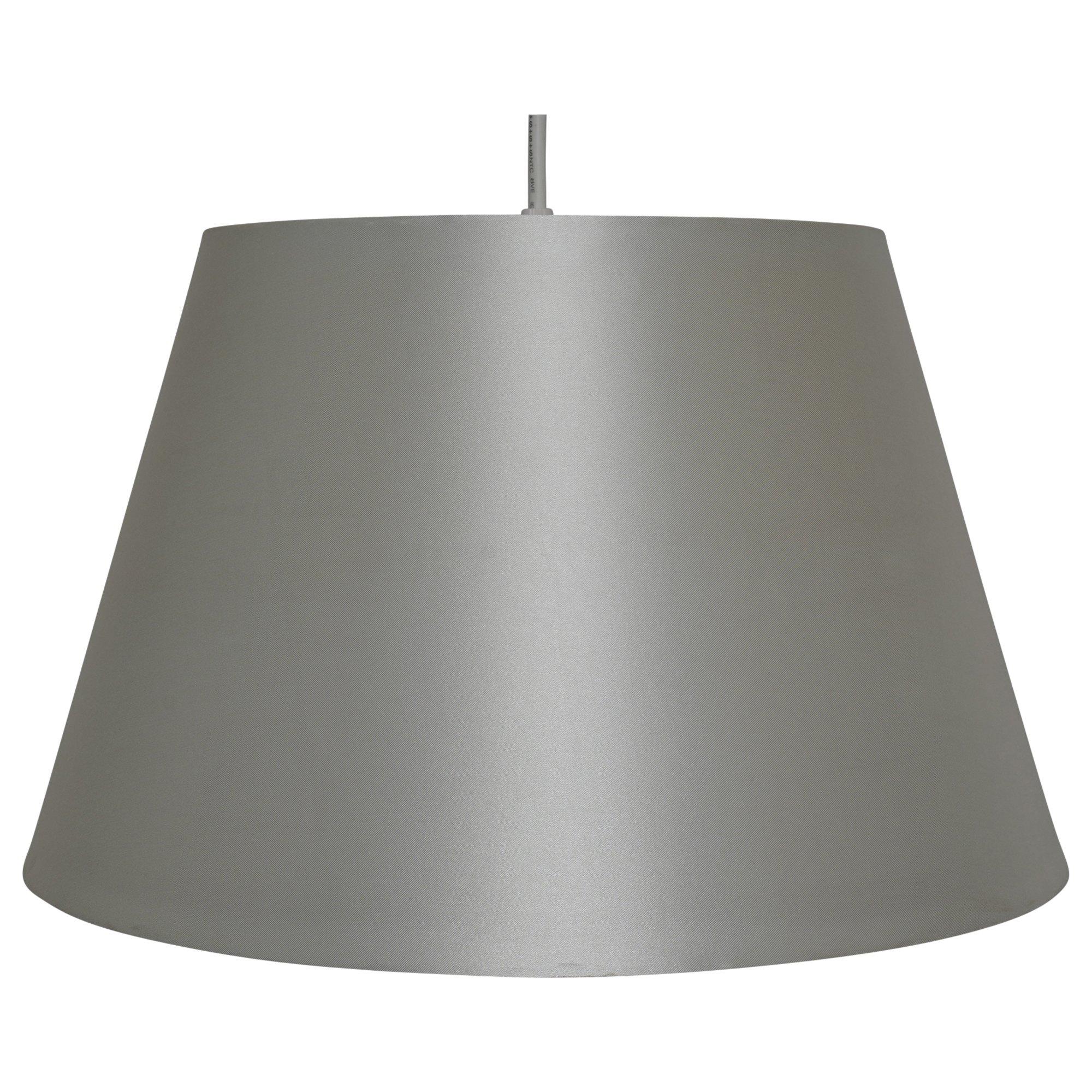 K Living  Satin Drum Ceiling Table Lamp Shade - Grey - Large
