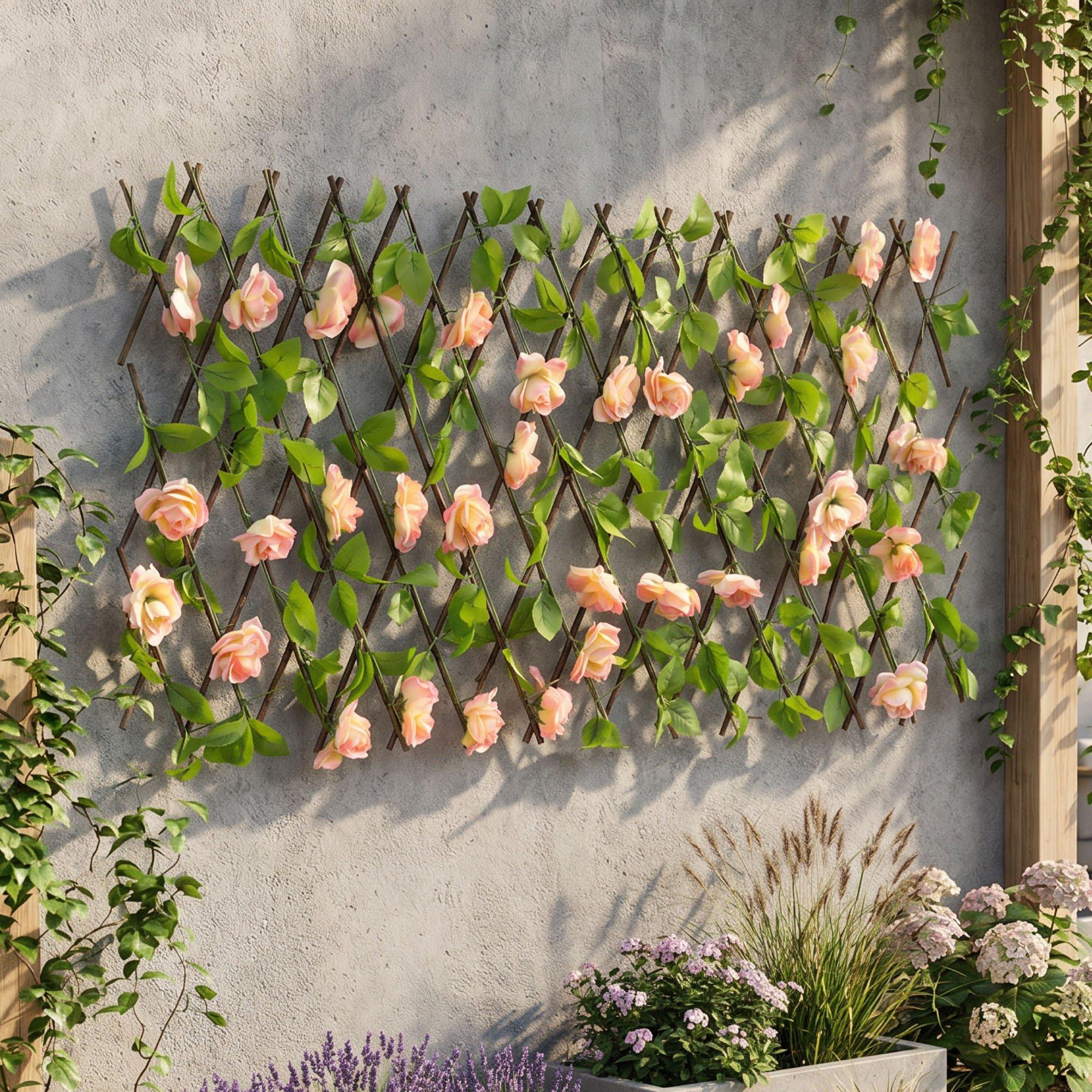 Green/Pink - Streetwize - Solar Pink Flower Trellis - 1