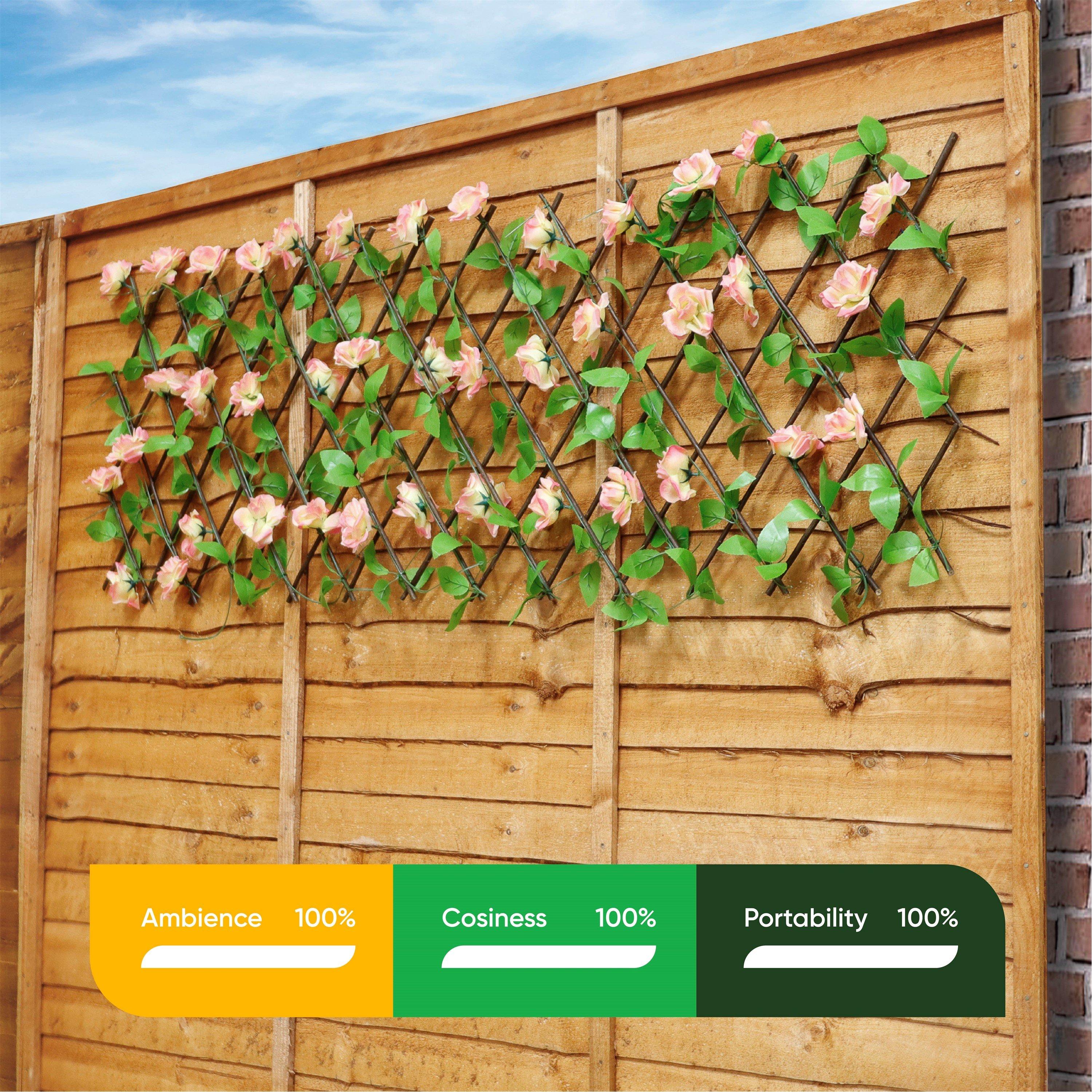 Green/Pink - Streetwize - Solar Pink Flower Trellis - 3