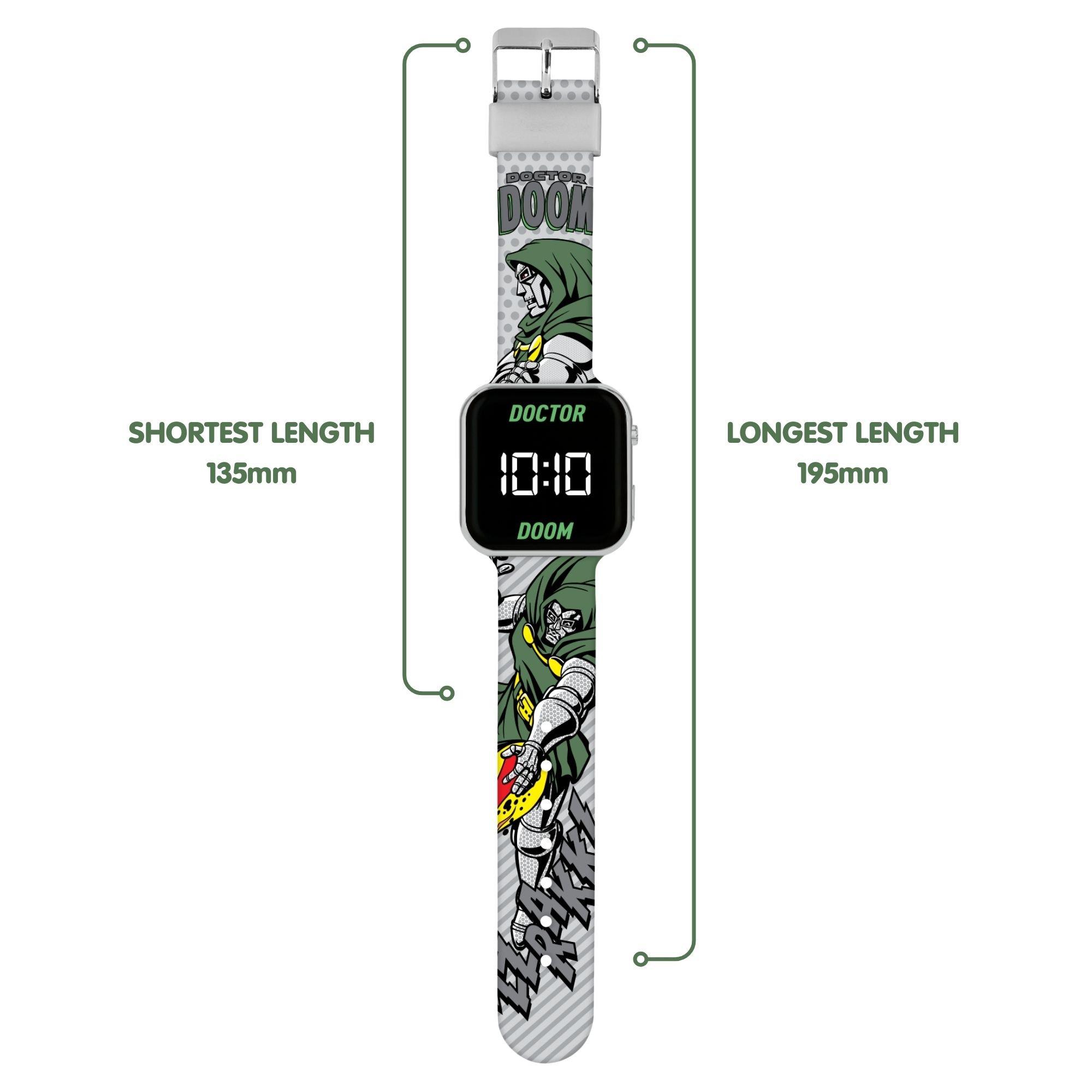 Grey - Marvel - Doctor Doom LED Silicone Strap Watch - 4