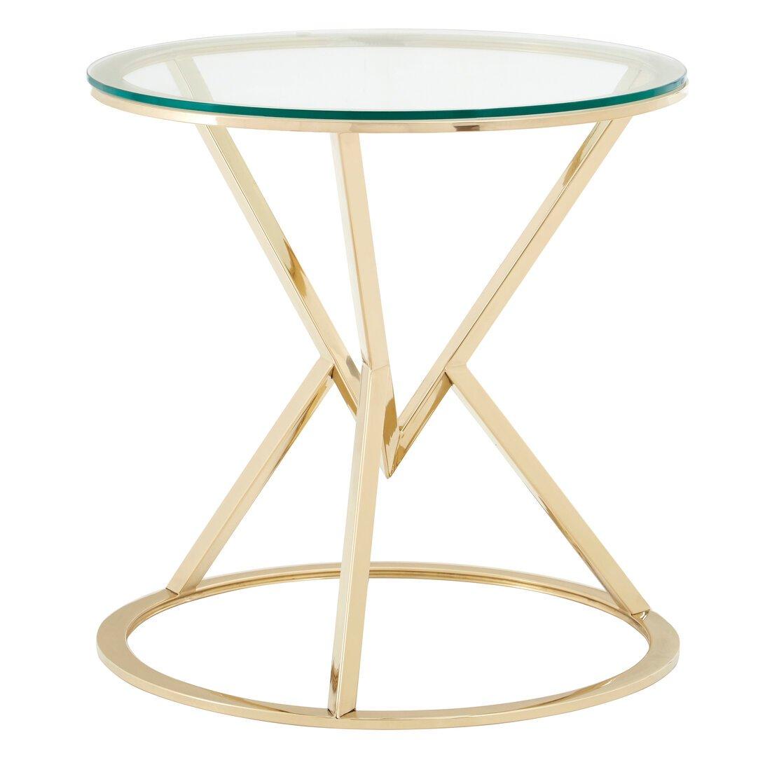 Interiors by Premier Allure Corseted Round Champagne End Table