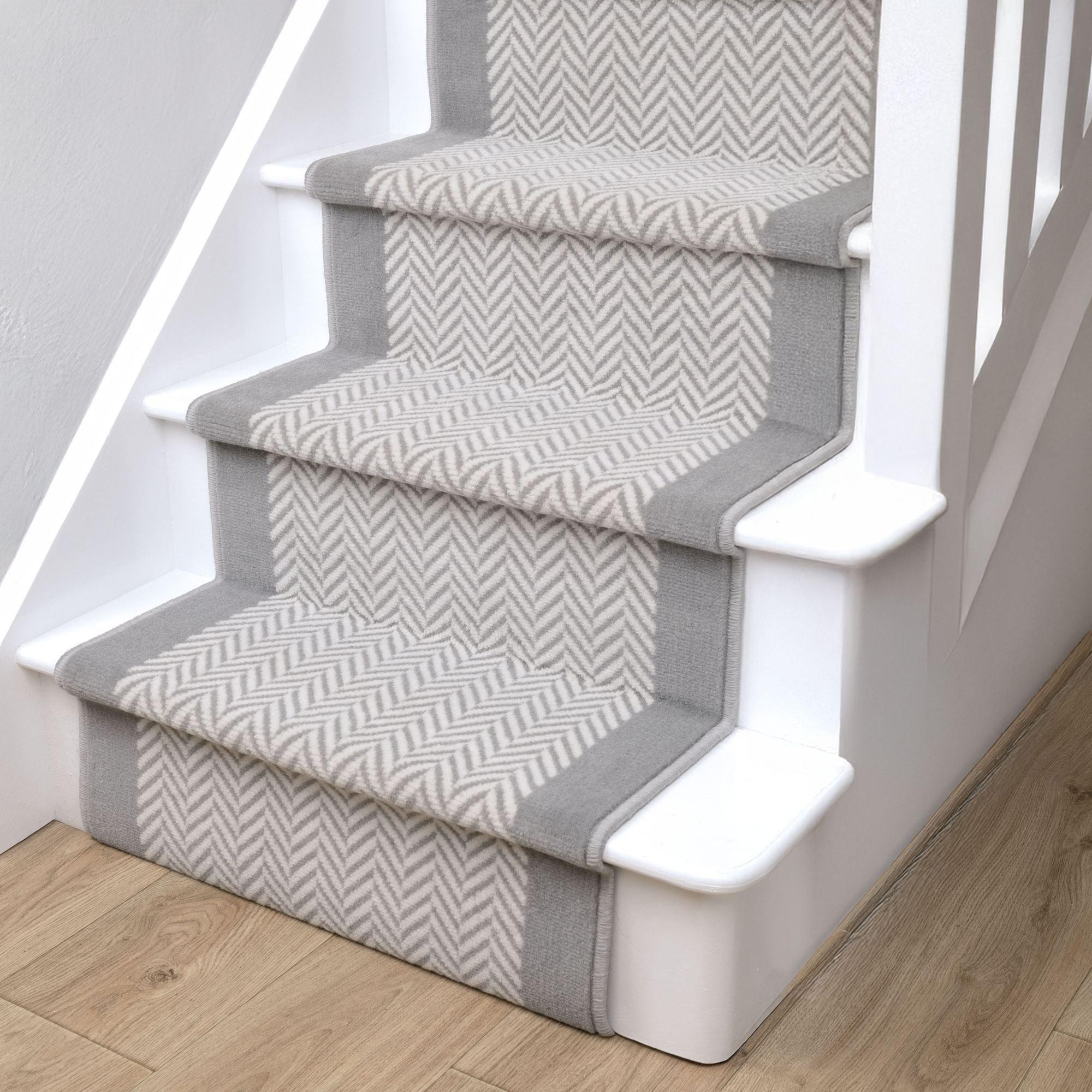 Homemaker  Stair Runner - Maestro Herringbone Design - Grey - 60x800cm
