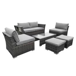 Charles Bentley ST TROPEZ RATTAN LOUNGE SET - GREY