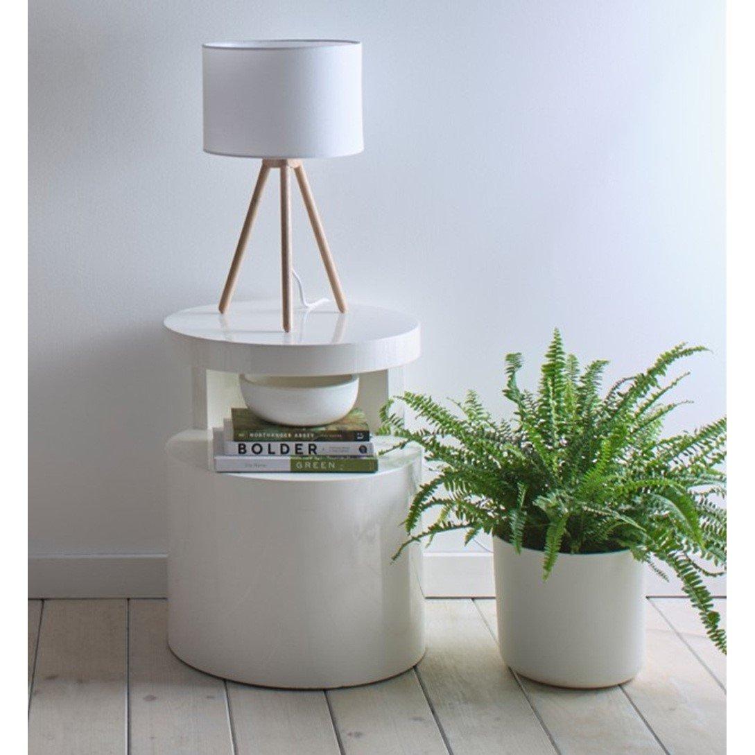 K Living  Erice Wooden Tripod Table Lamp - Natural