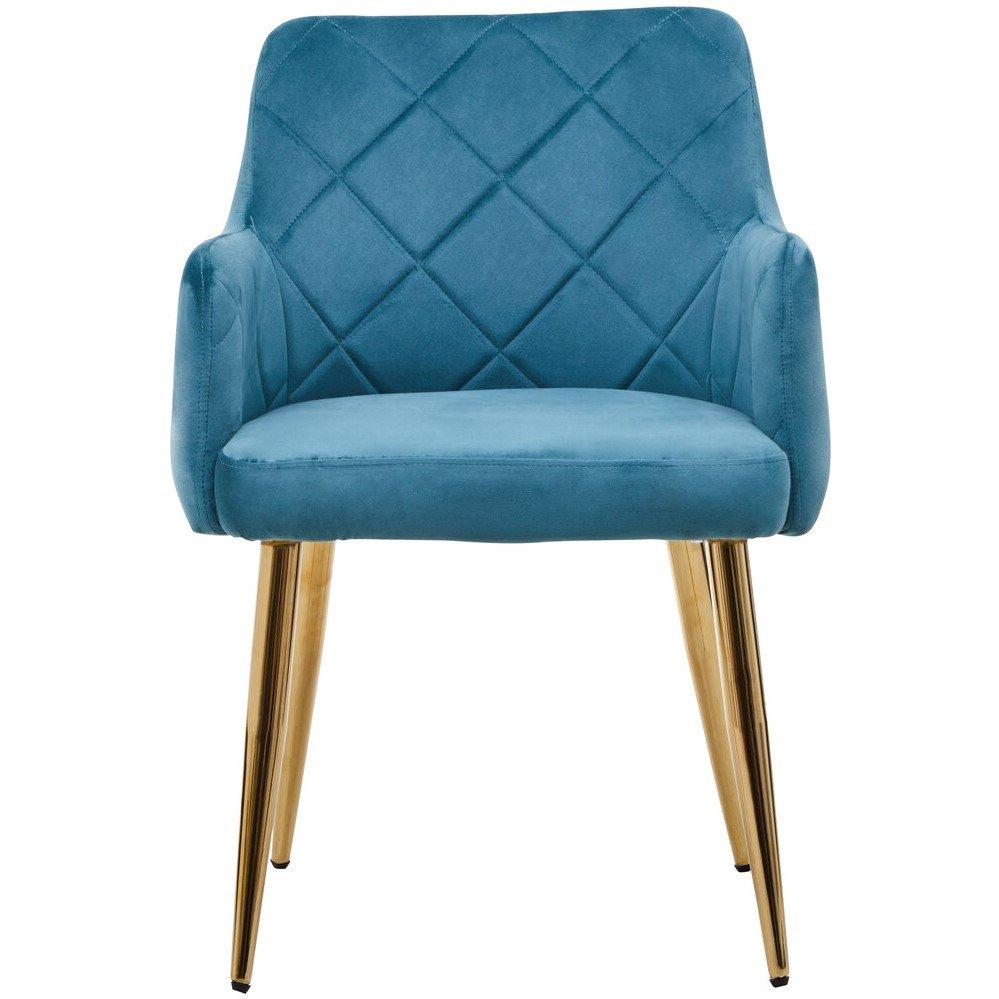 Interiors By Premier  Tamzin Light Velvet Angular Dining Chair Blue