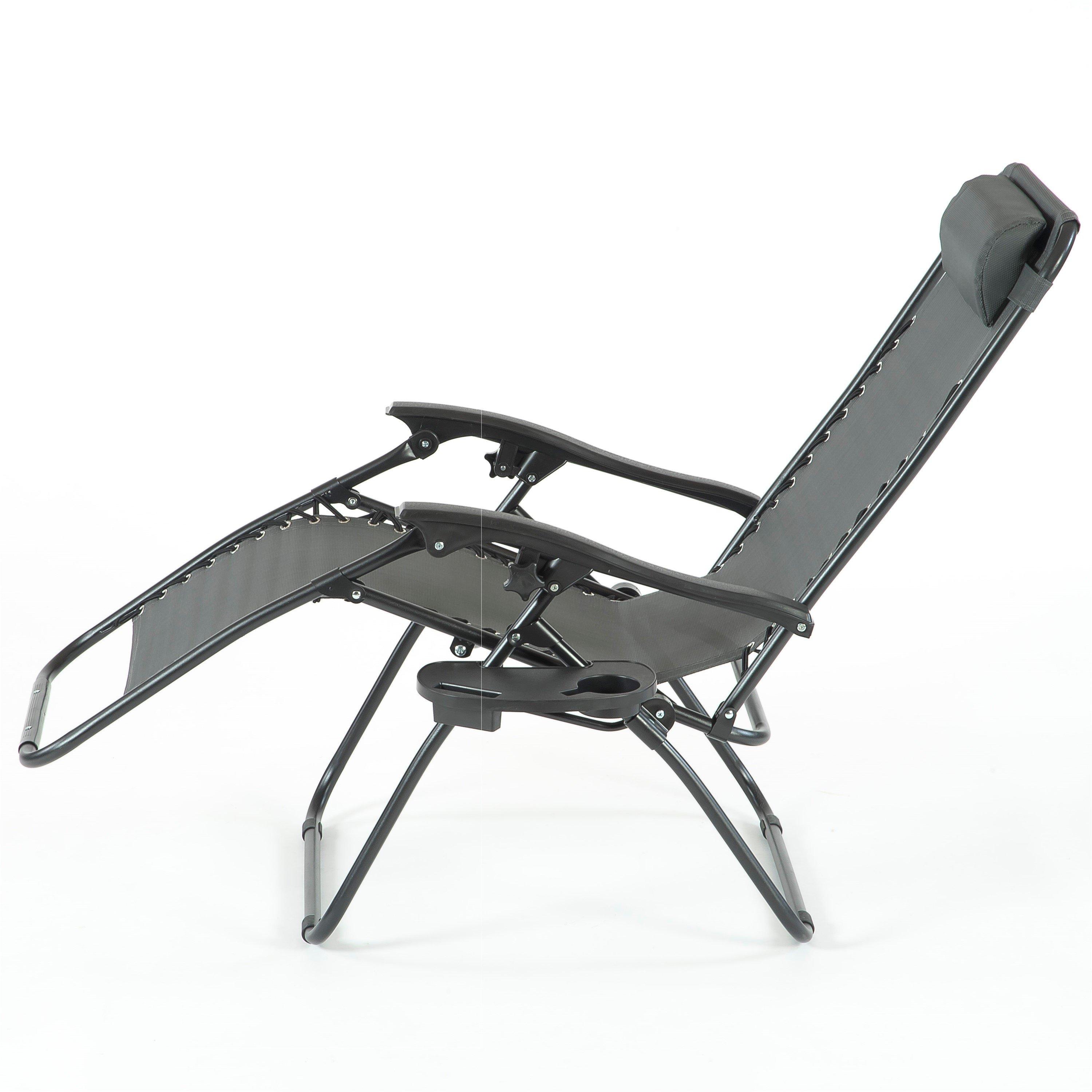 Charcoal - Suntime - Relaxer Lounger with Cup Holder - 2