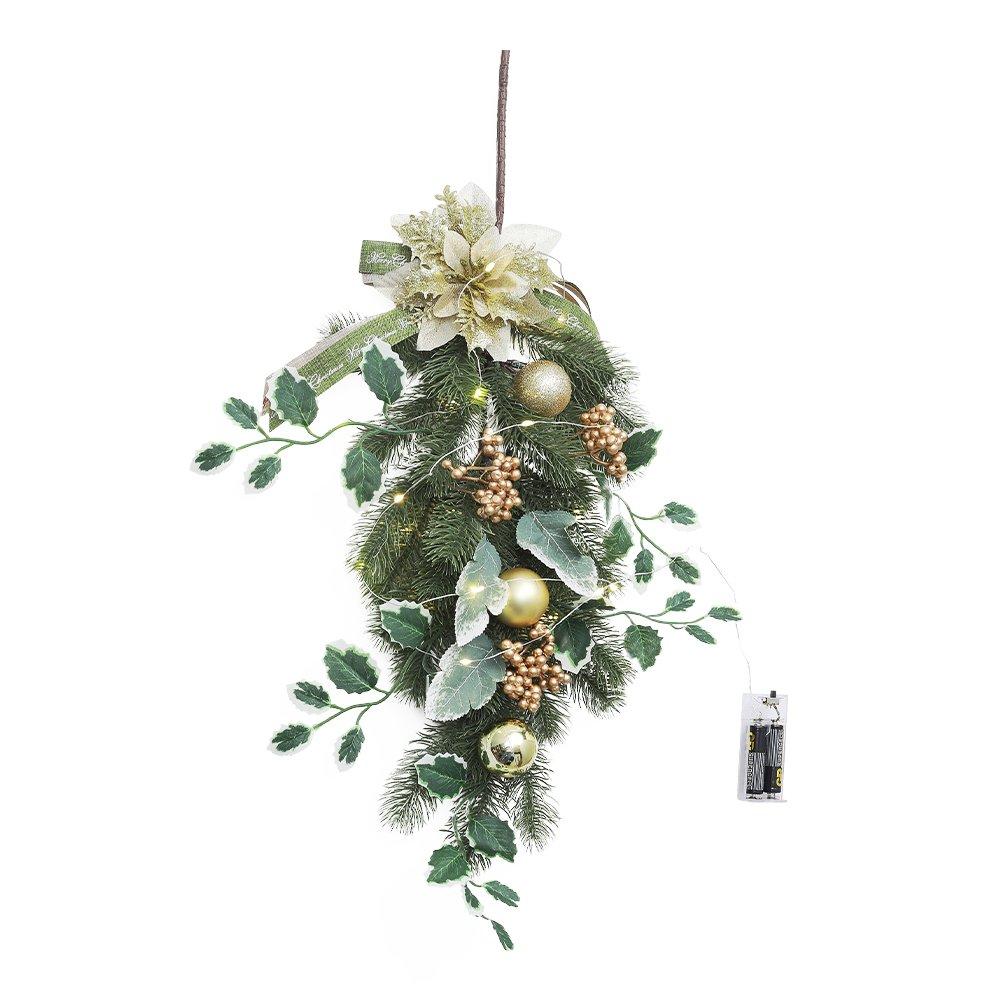 Green - LIFE IDEAS - Christmas Swag LED Lights Holiday Decor - 2