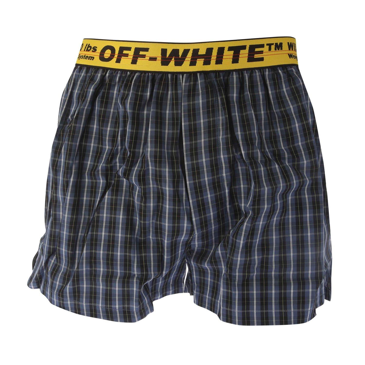Blue - Off White - Classic Industrial Checked Boxers - 2