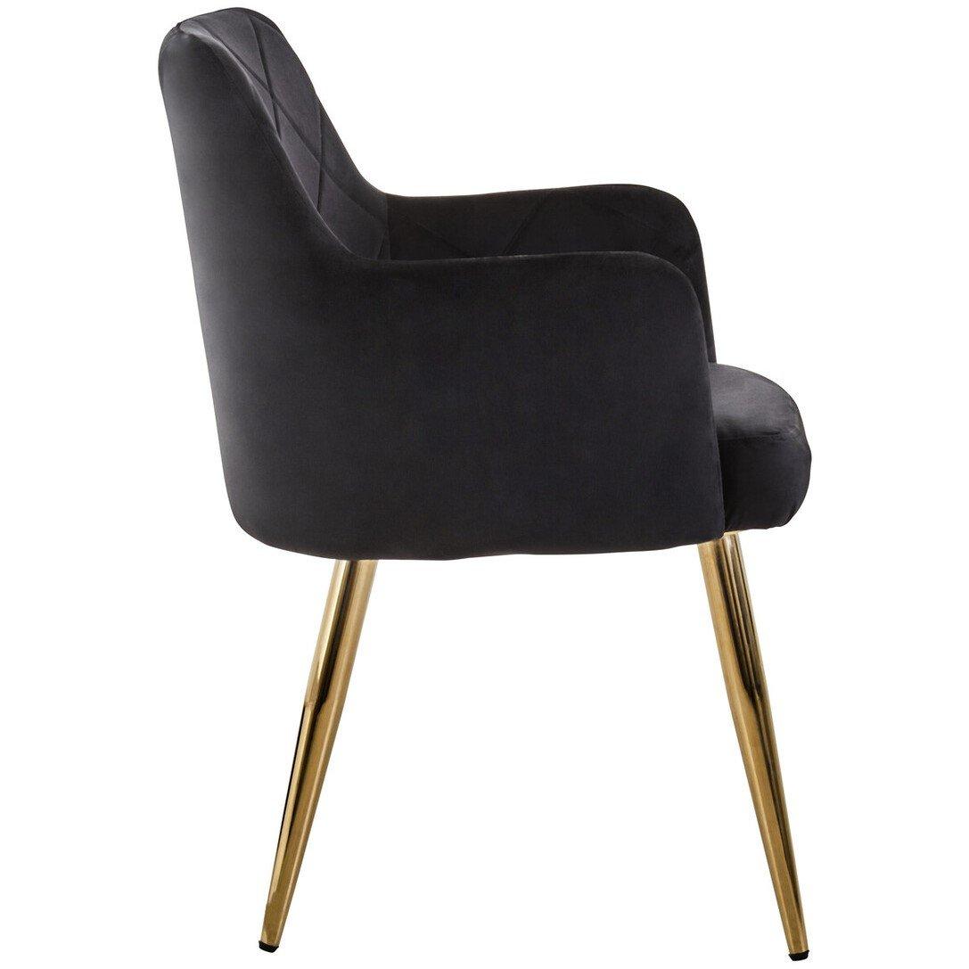 Black - Interiors by Premier - Tamzin Black Velvet Angular Dining Chair - 3