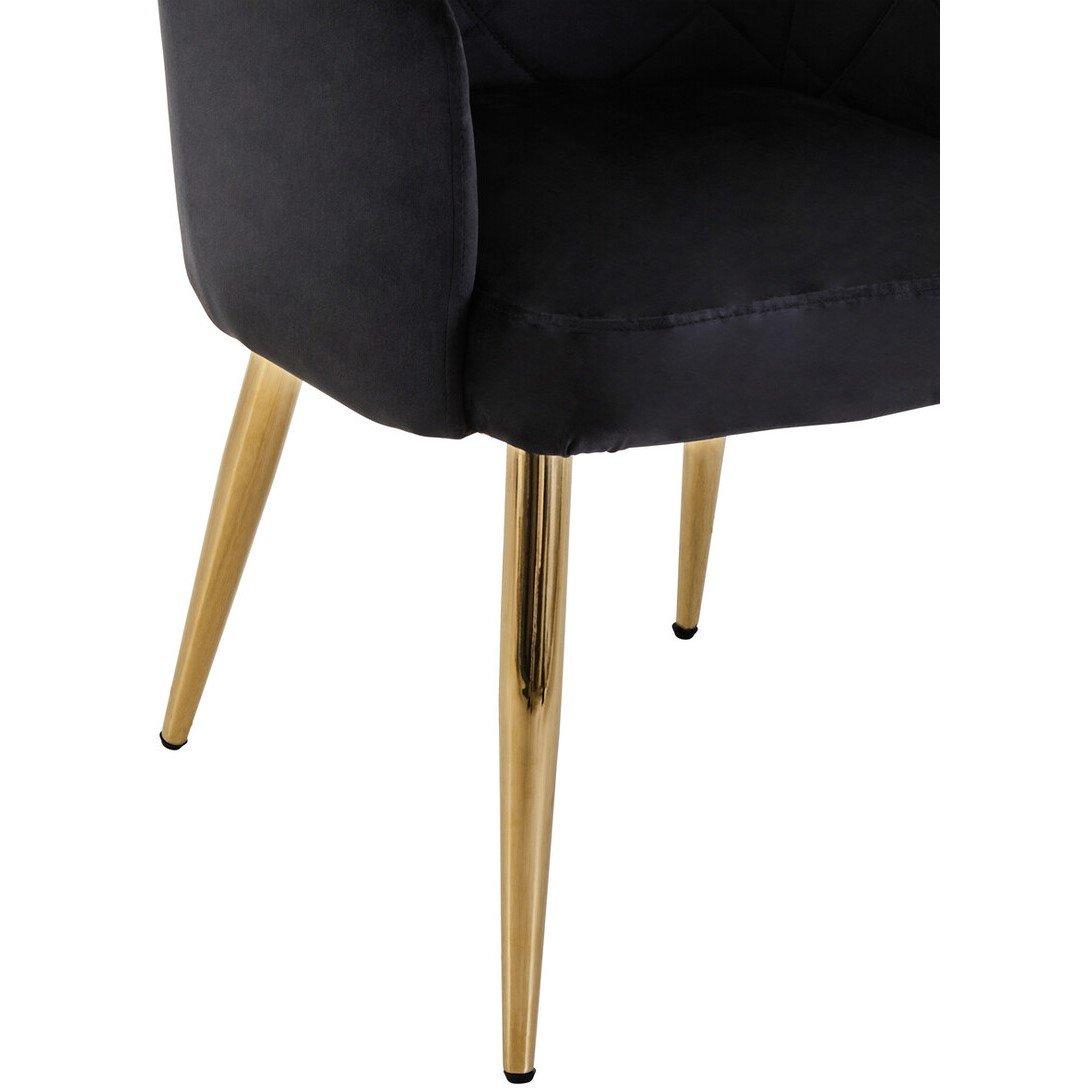 Black - Interiors by Premier - Tamzin Black Velvet Angular Dining Chair - 4