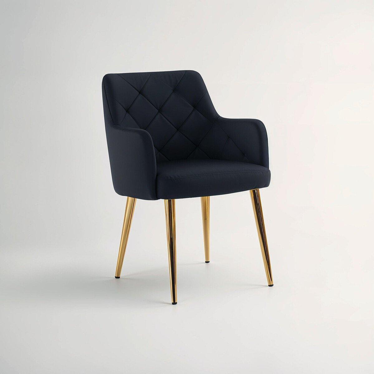 Black - Interiors by Premier - Tamzin Black Velvet Angular Dining Chair - 5
