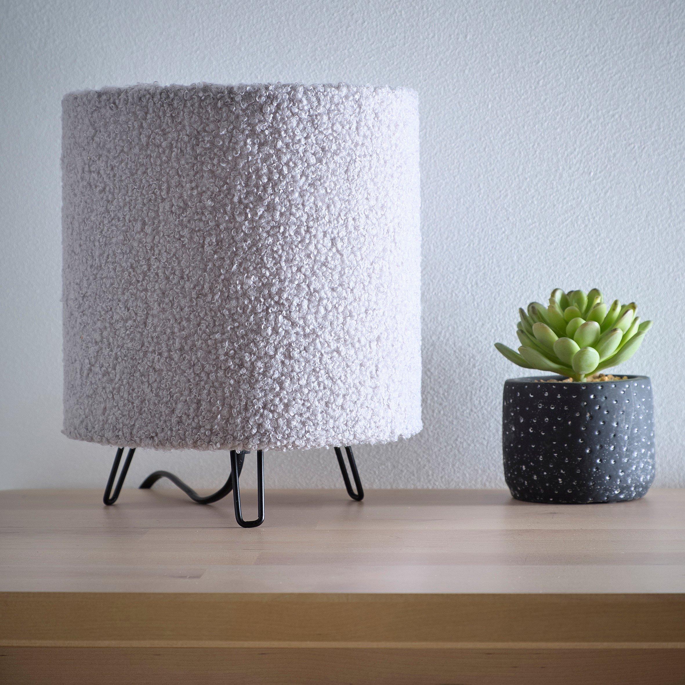 Grey - K Living - Miami Grey Linen Table Lamp - 1