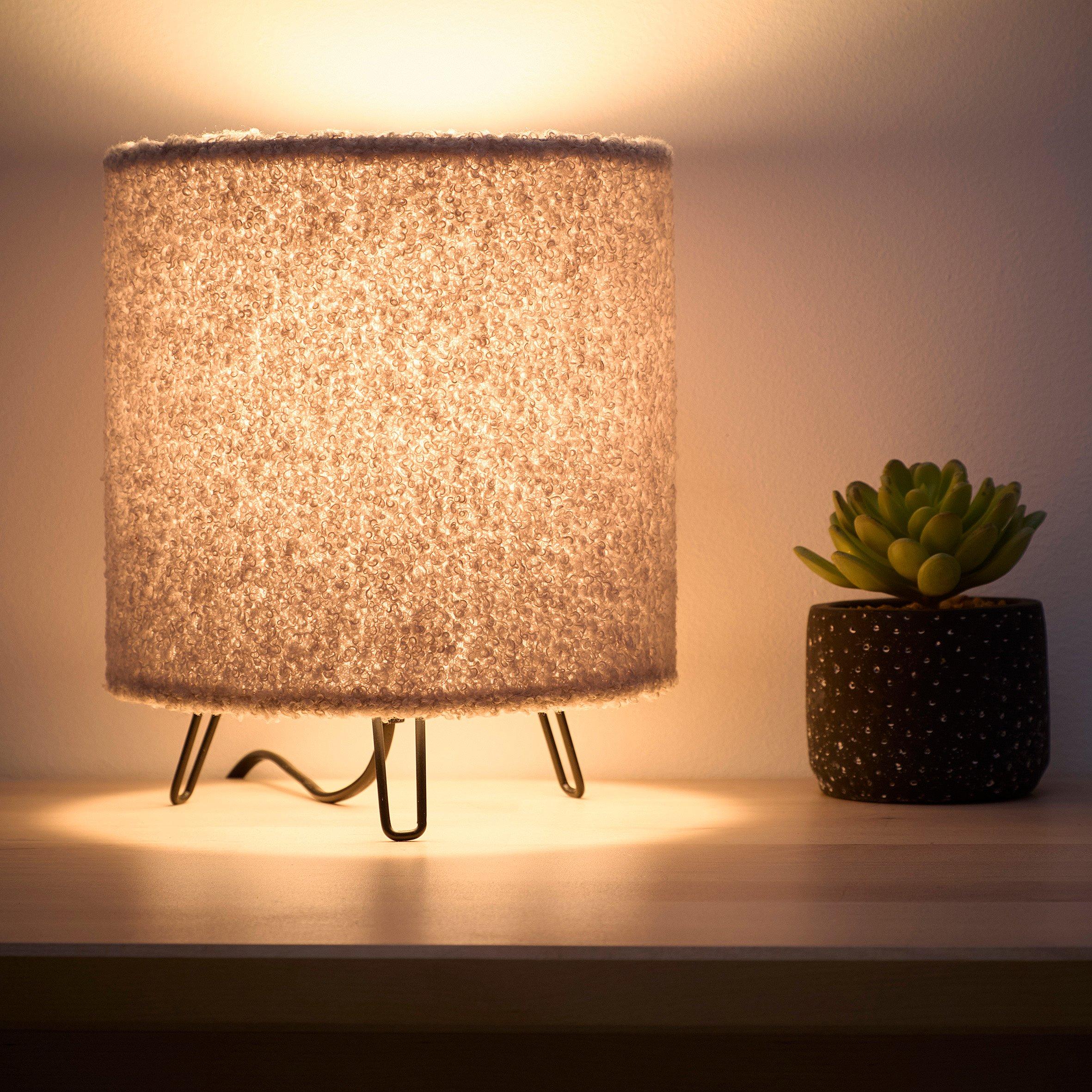 Grey - K Living - Miami Grey Linen Table Lamp - 2